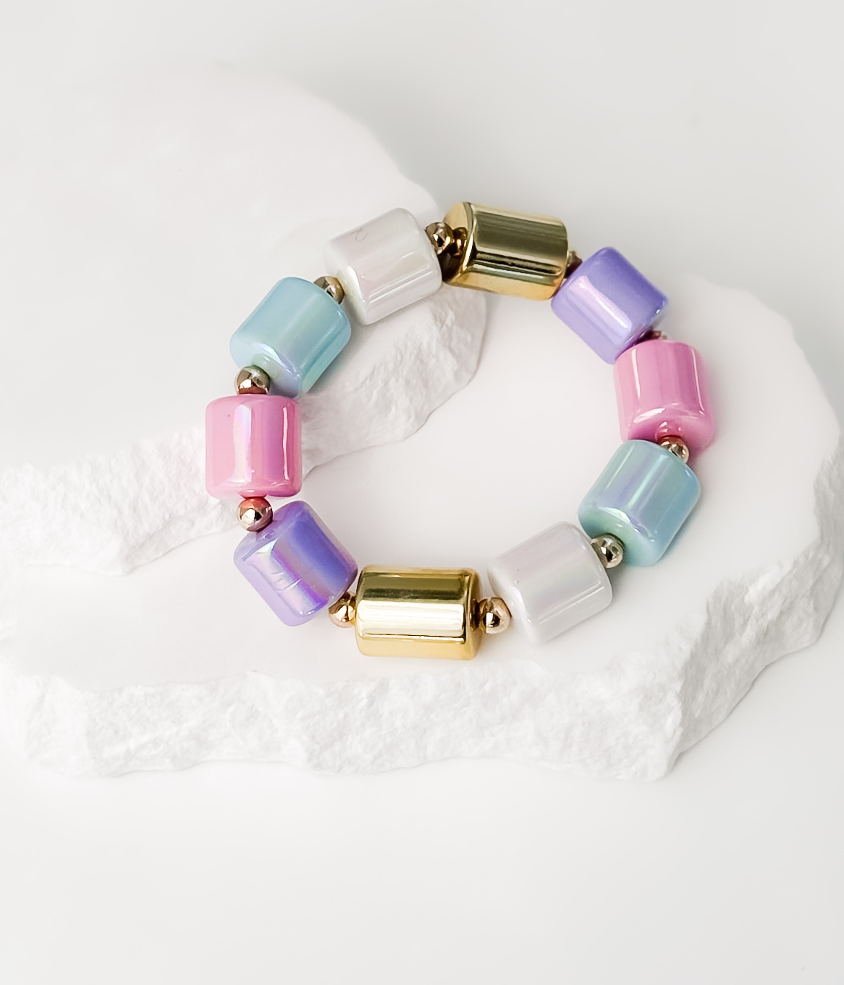 Pastel Chunky Beaded Bracelet