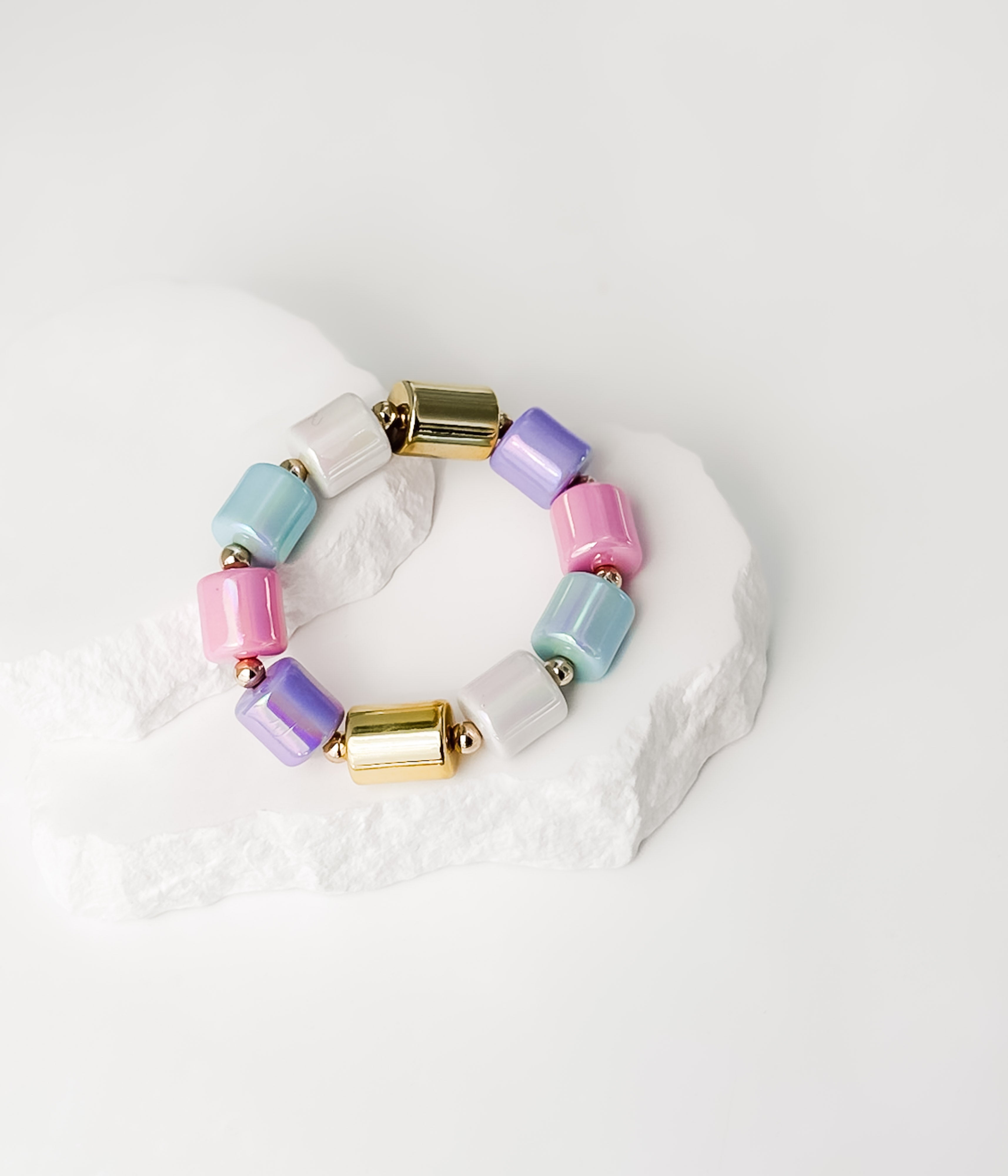 Pastel Chunky Beaded Bracelet