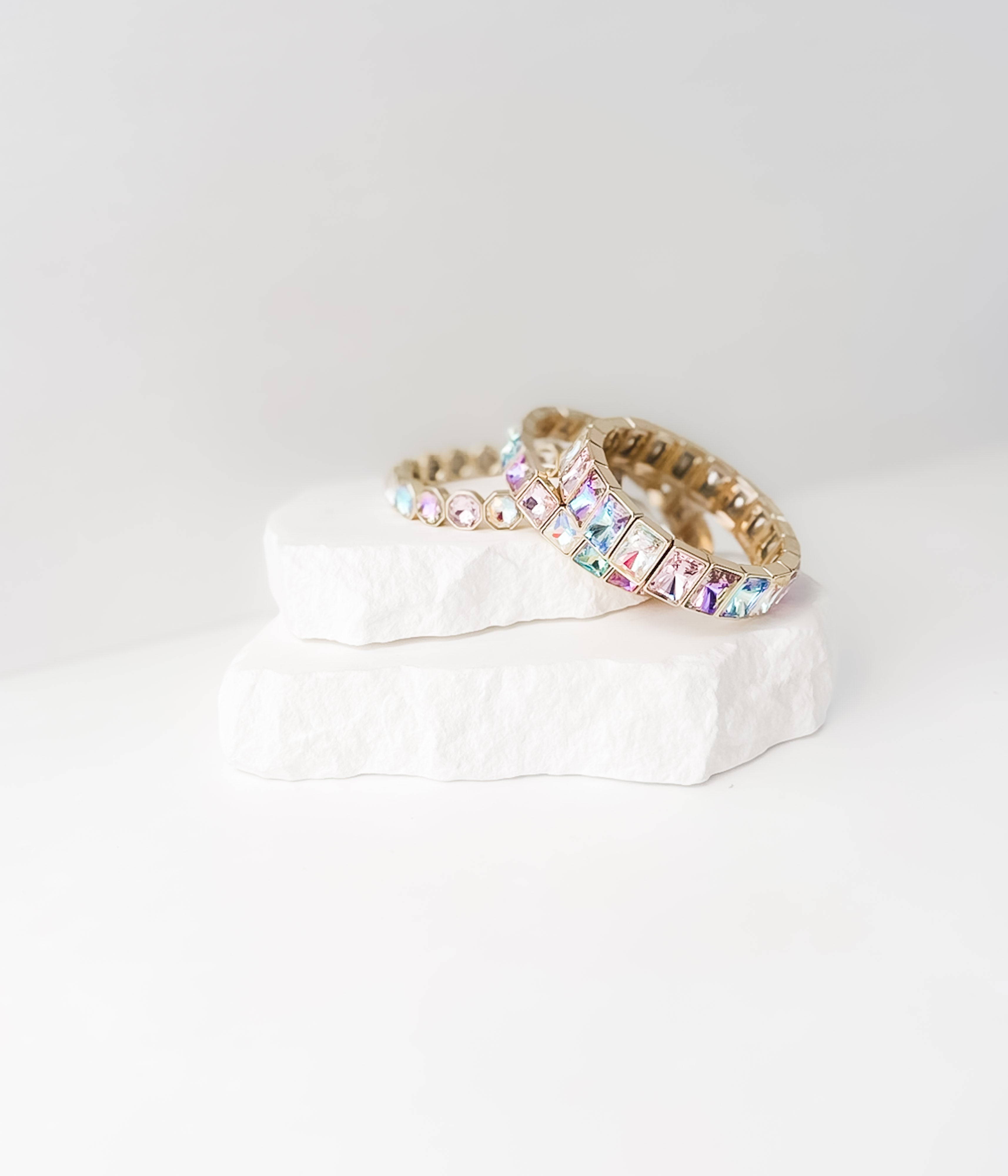 Iridescent Crystal Bracelet Set