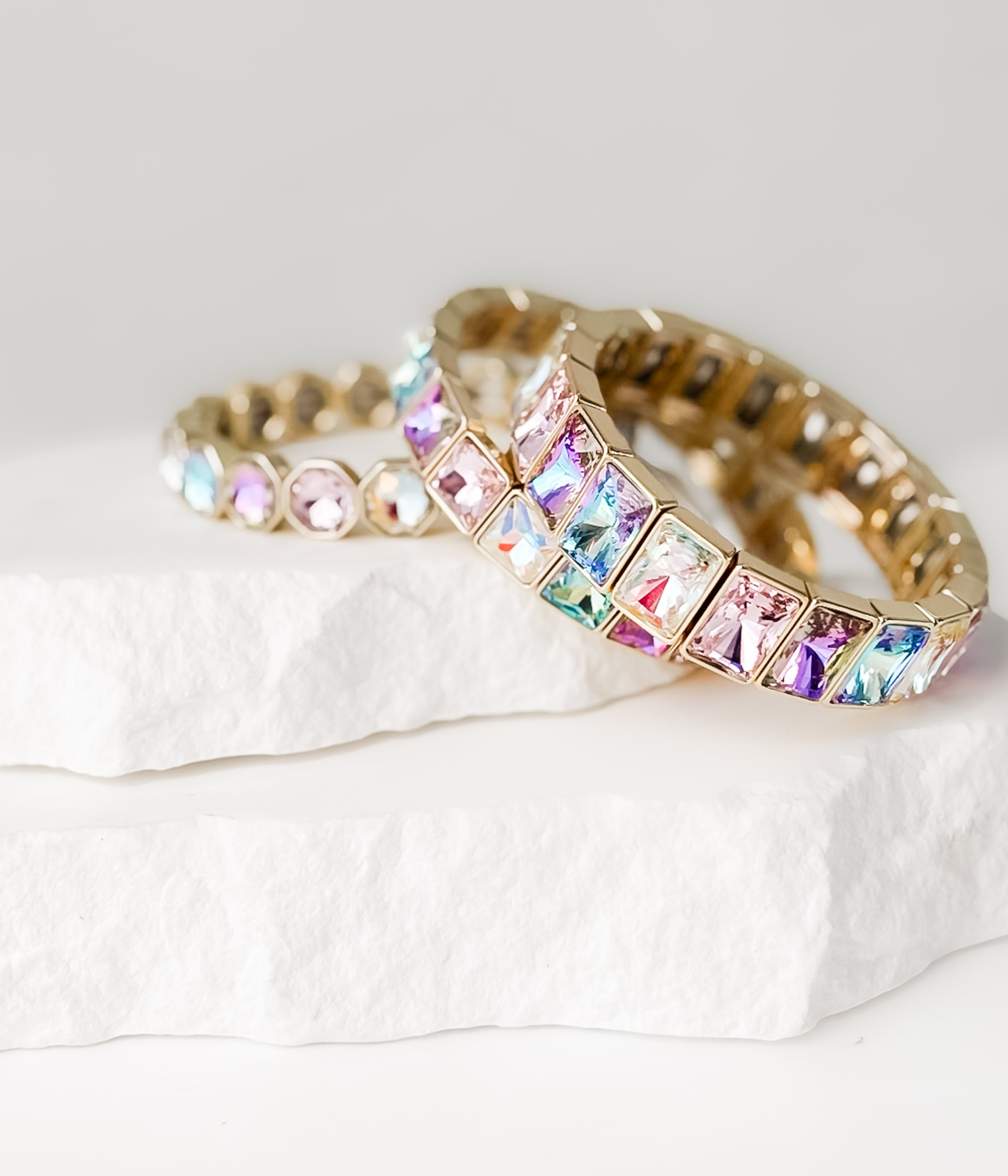 Iridescent Crystal Bracelet Set