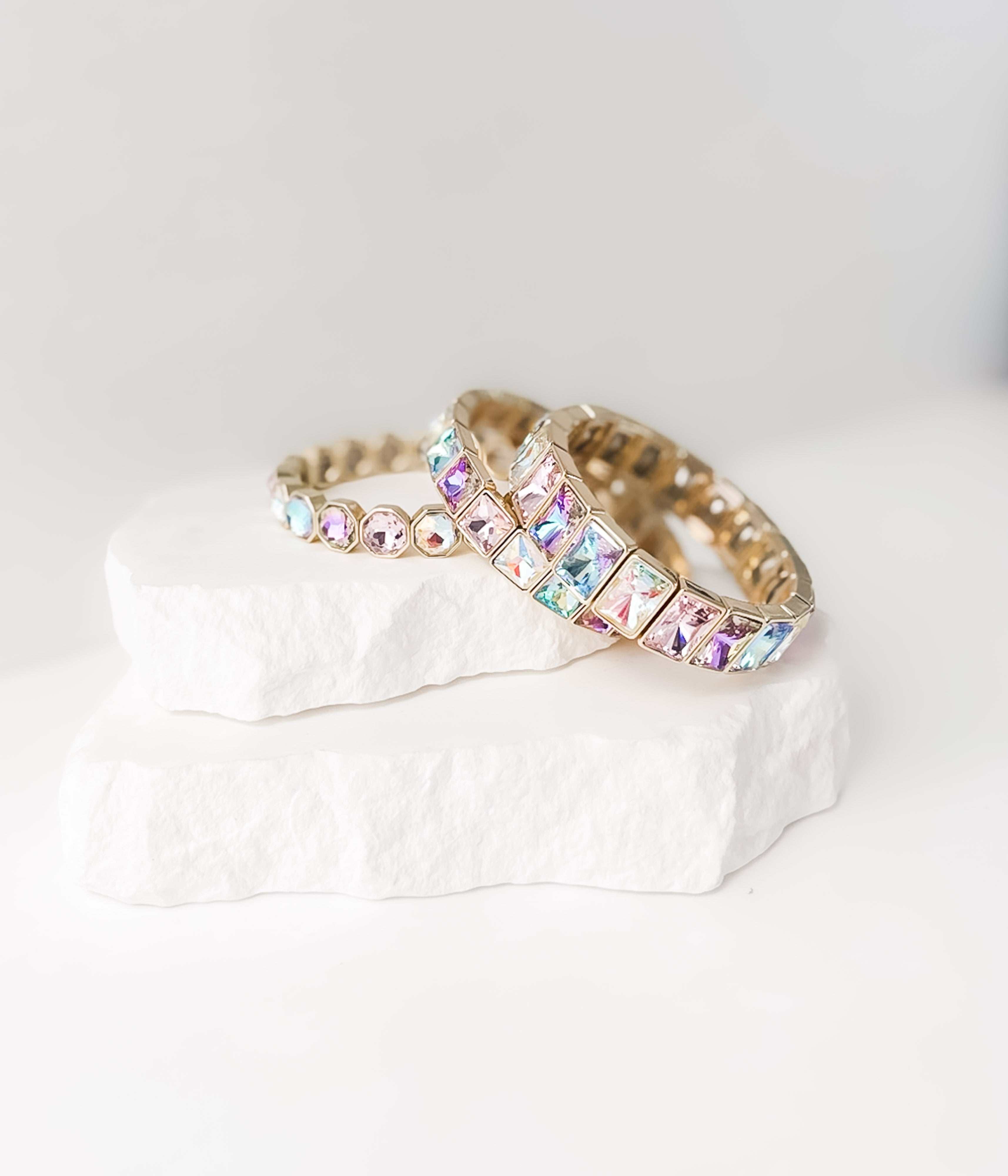Iridescent Crystal Bracelet Set - Rural Haze