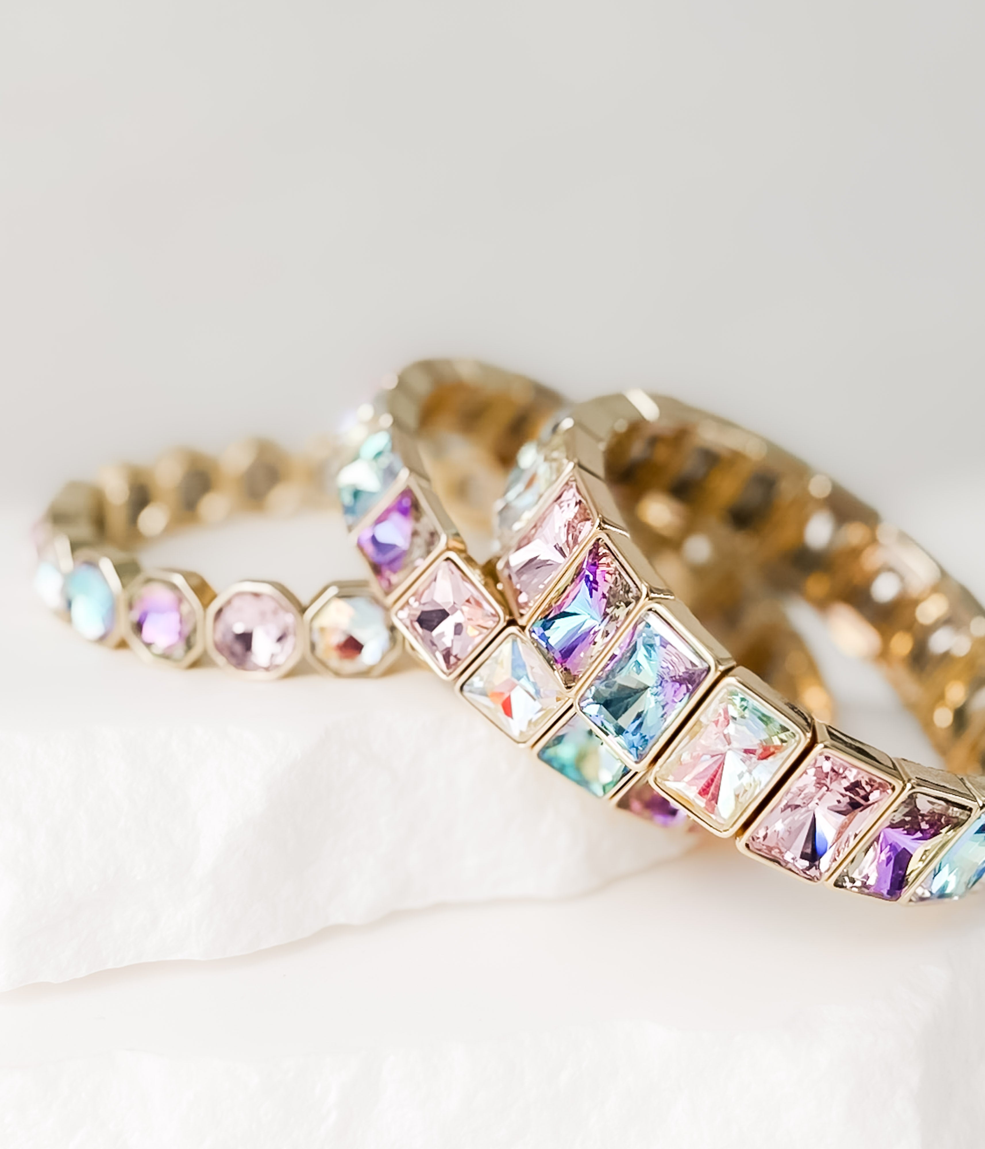 Iridescent Crystal Bracelet Set - Rural Haze