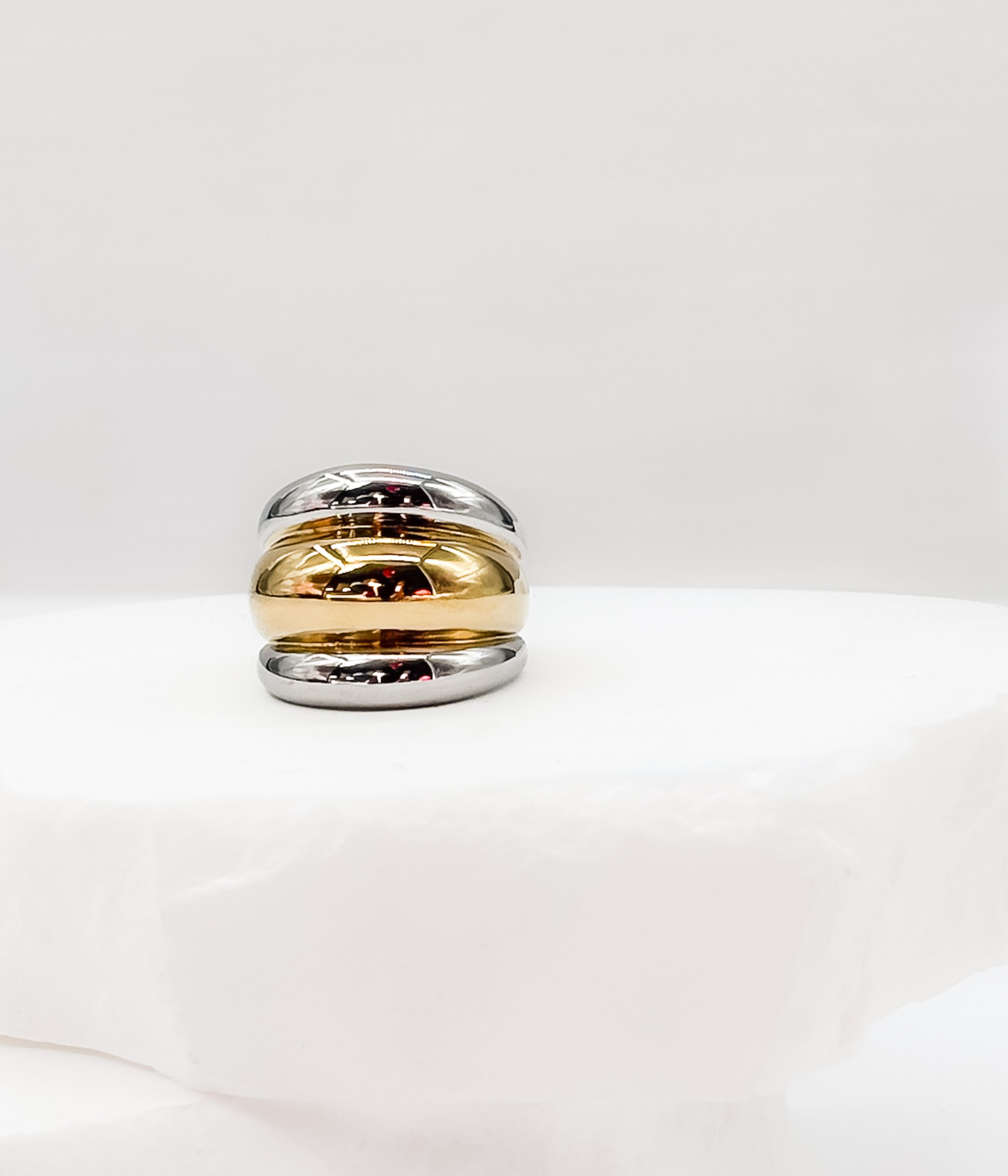 Chunky Mixed Metal Dome Ring - Rural Haze