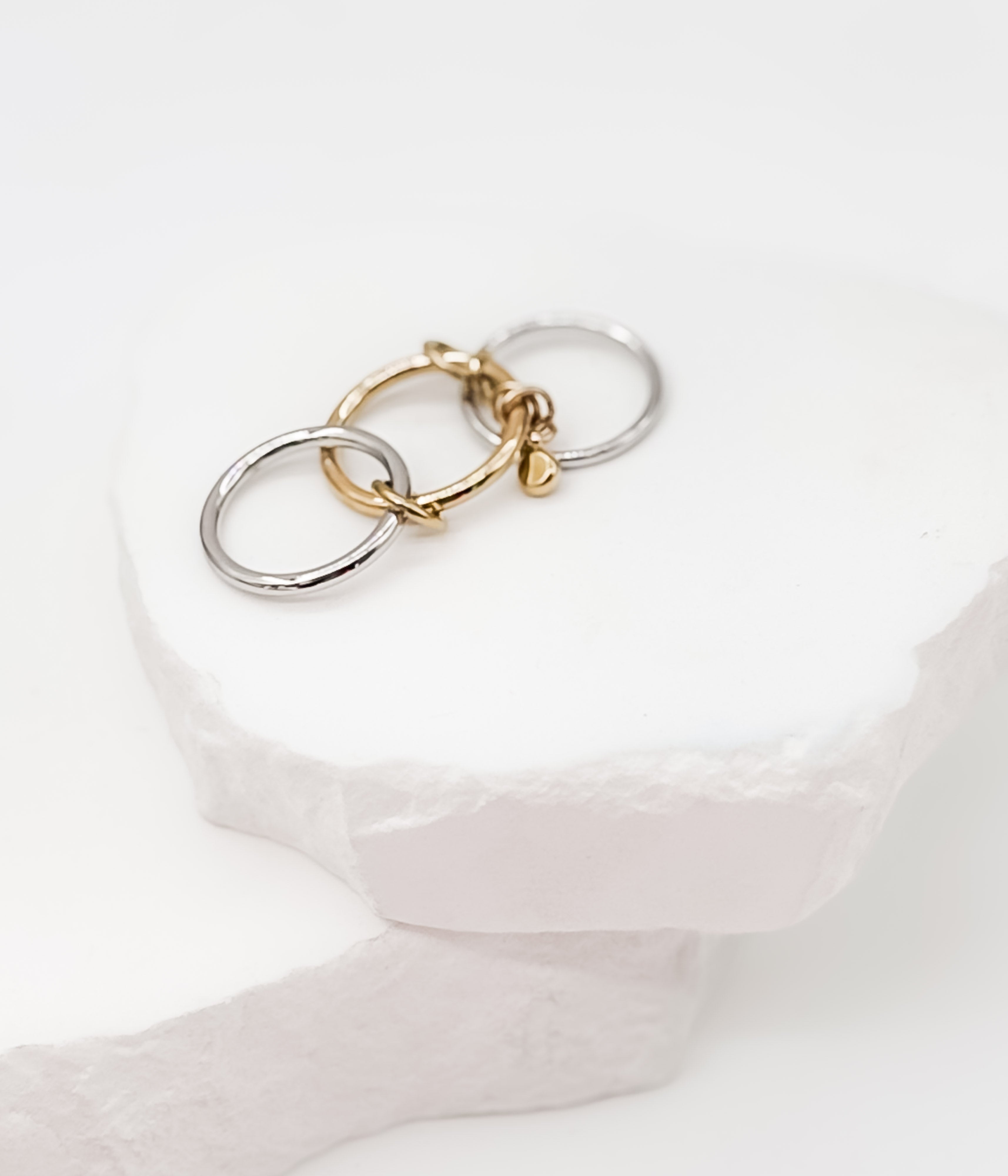 Mixed Metal Link Ring Set - Rural Haze