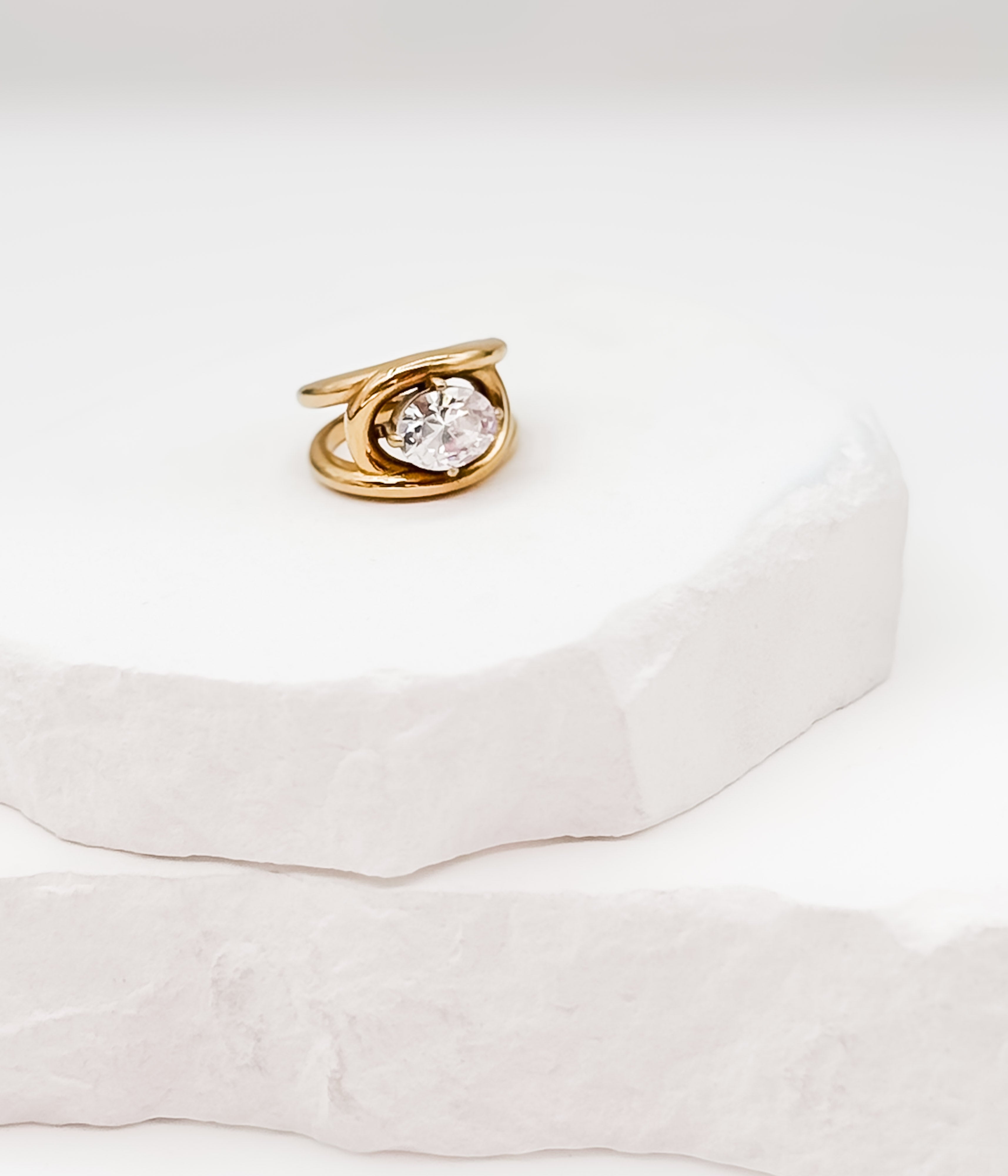 Gold Wrap Solitaire Ring - Rural Haze