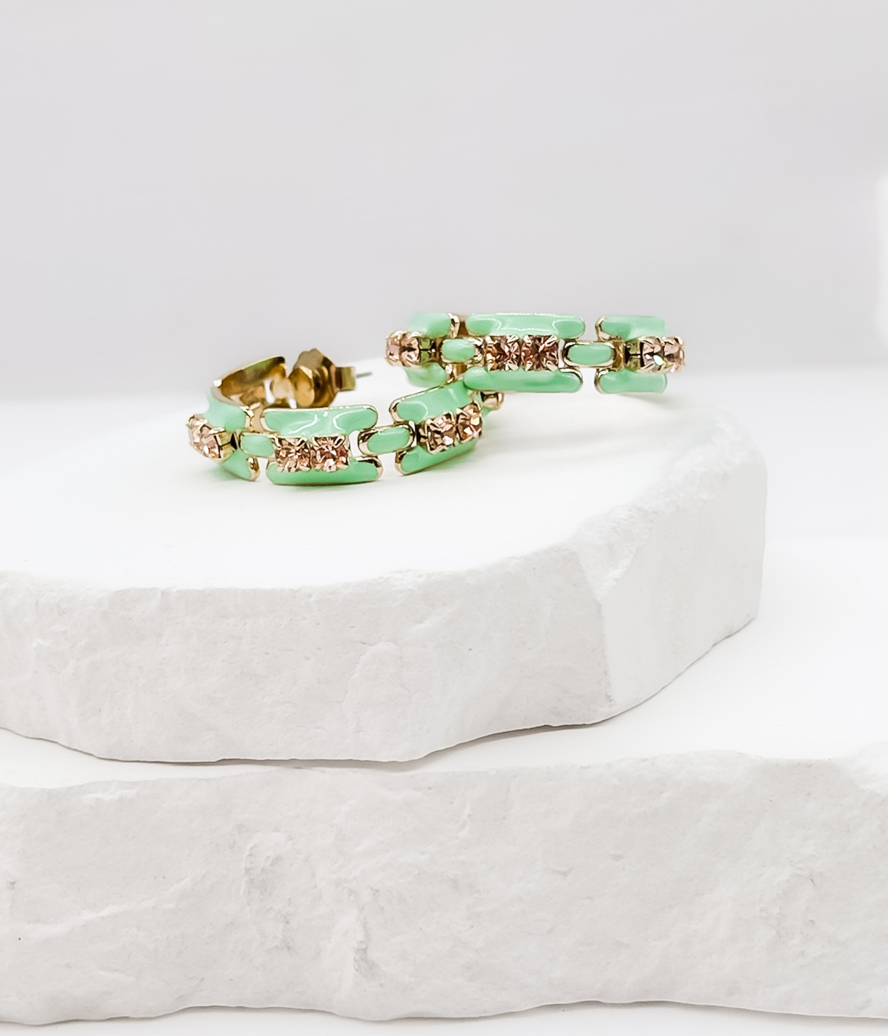 Hilary Hoops in Mint - Rural Haze