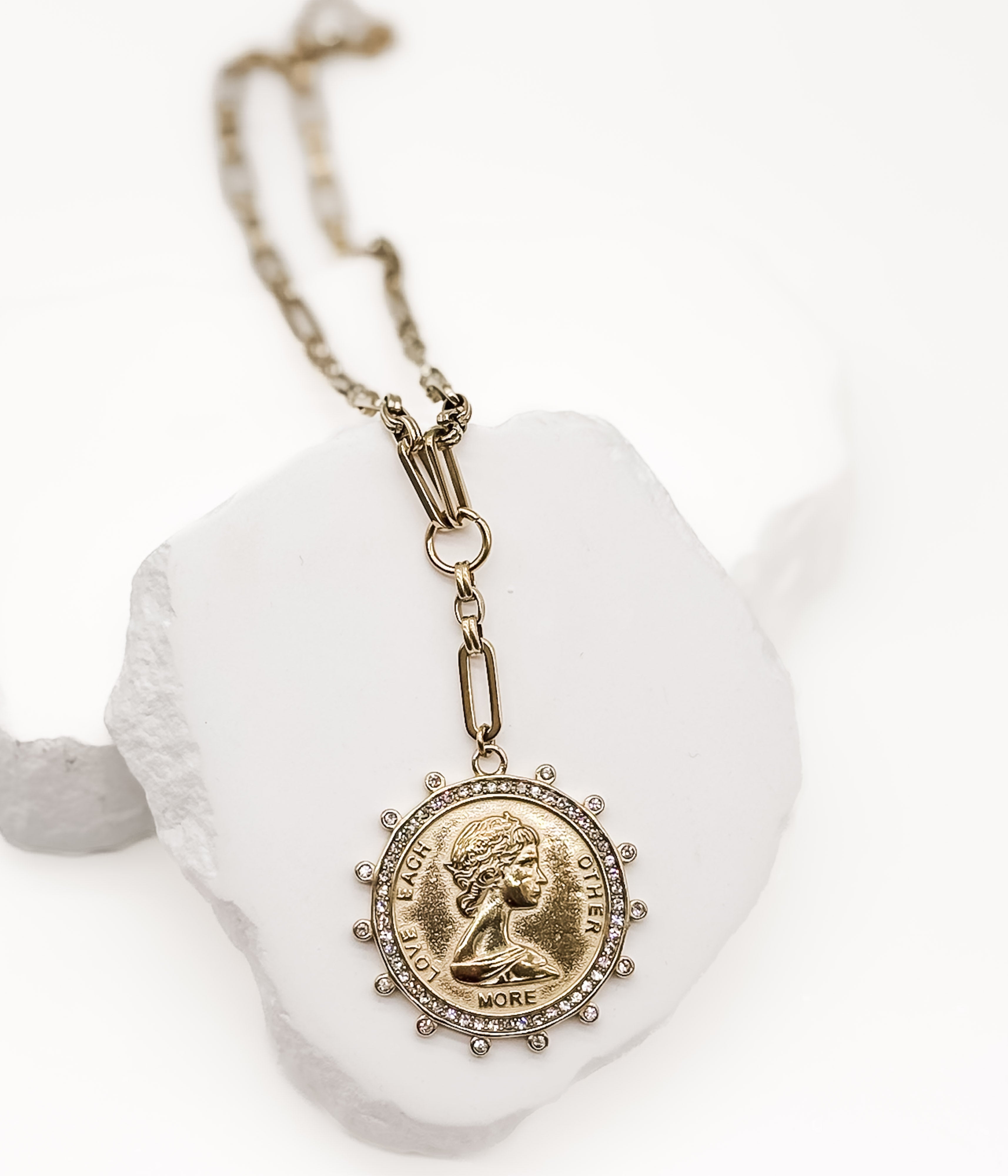 Gold Coin Link Necklace- Needs Photo