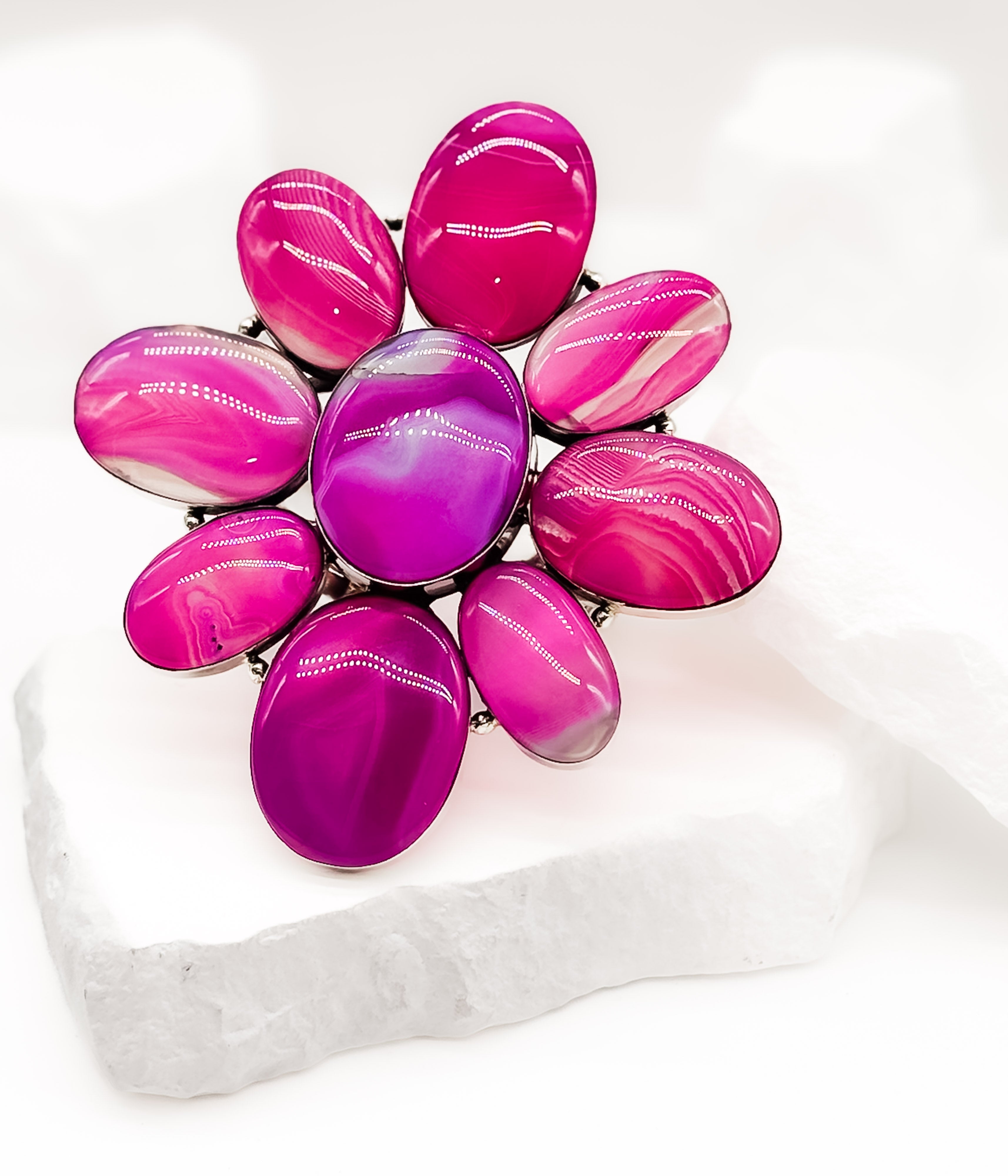 Mega Agate Bracelet in Pink