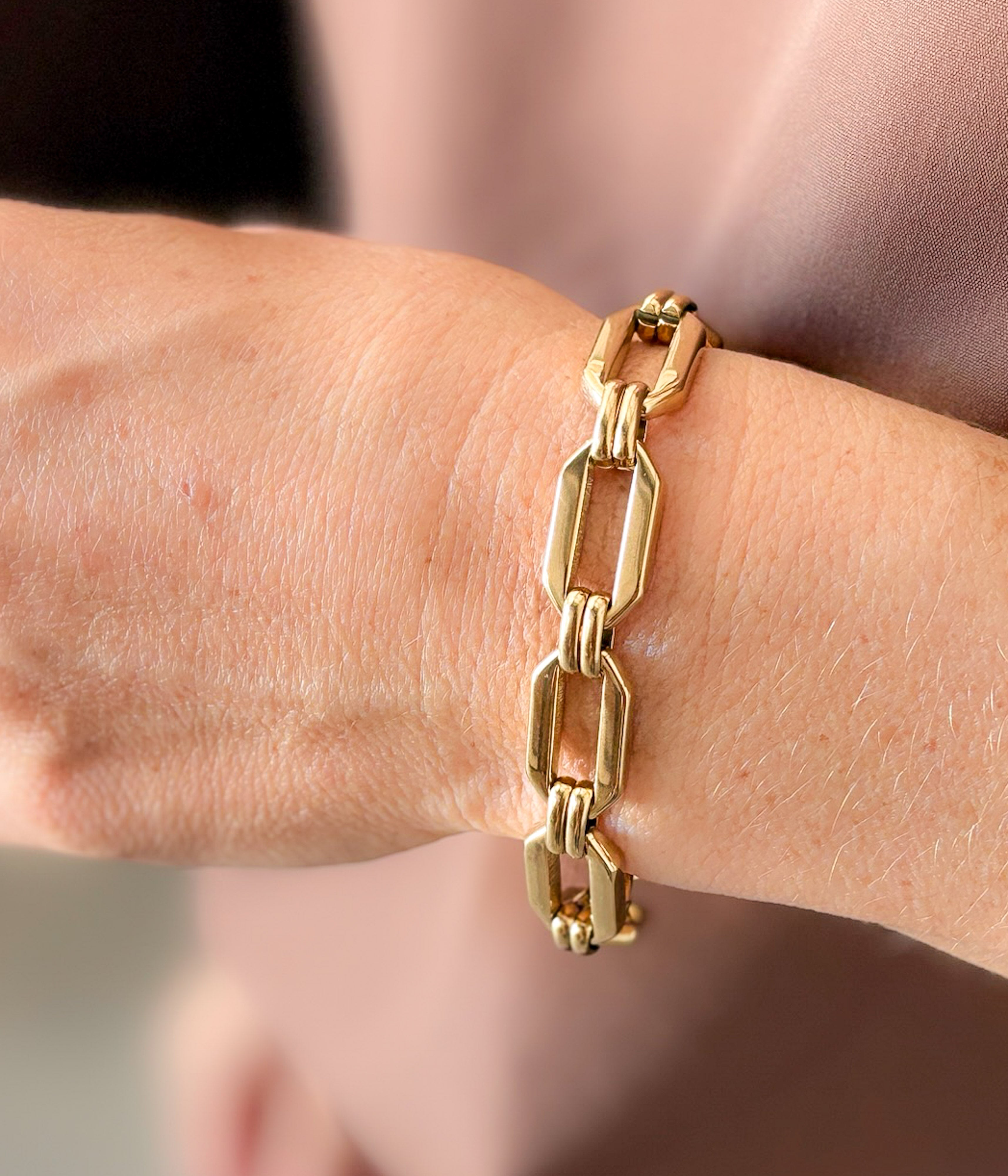 Geometric Link Bracelet in Gold - Rural Haze