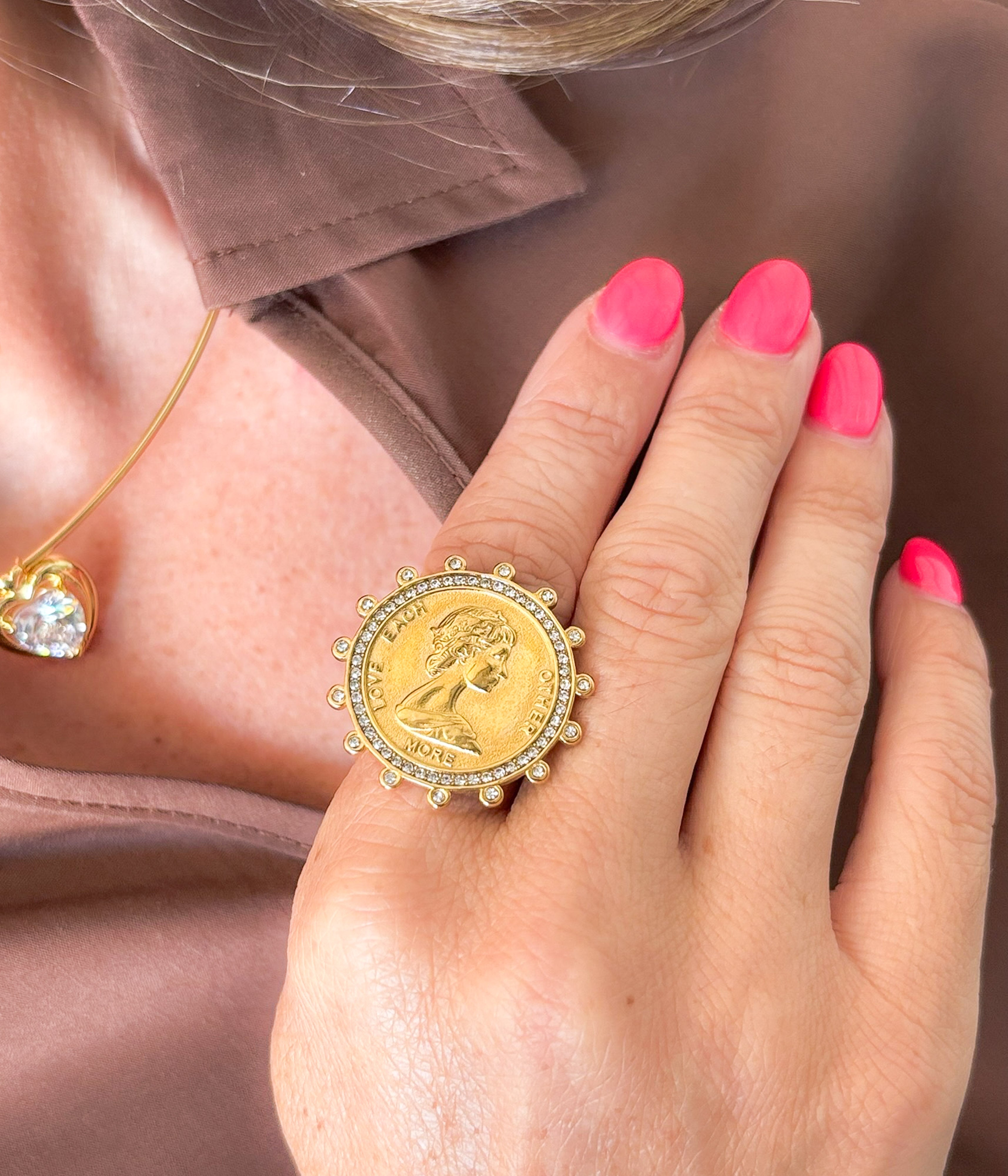 Gold Coin Statement Ring