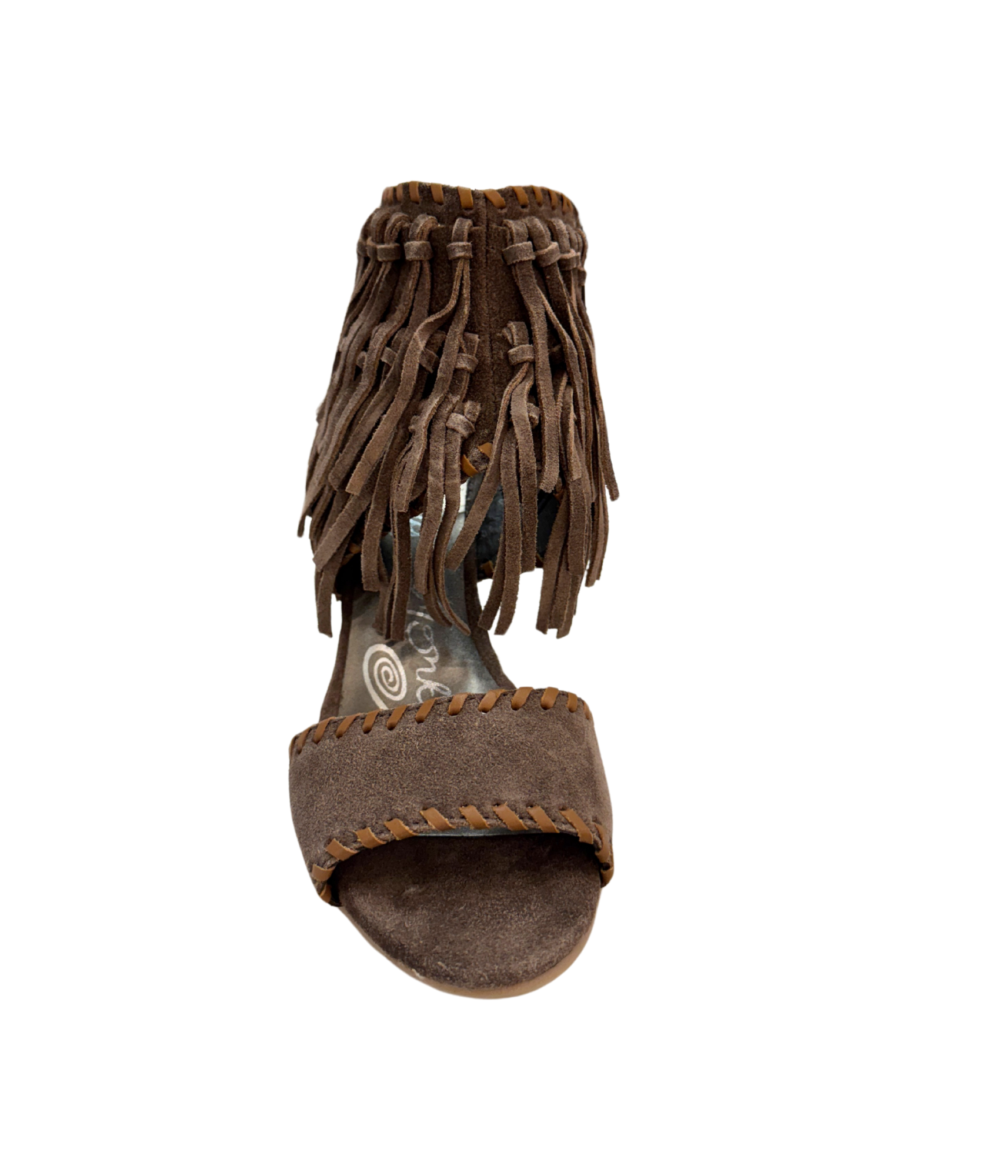 True Fringe Wedge in Taupe - Rural Haze