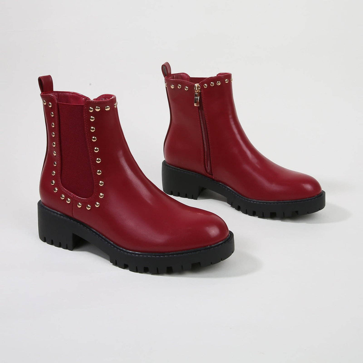 Kira Studded Boot in Burgundy - Rural Haze
