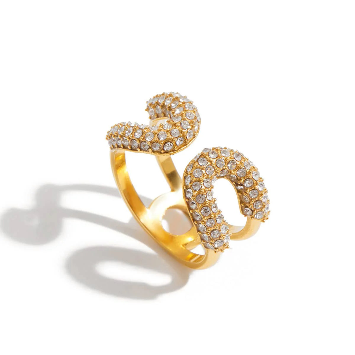 Gold Pavé Double Band Ring - Rural Haze