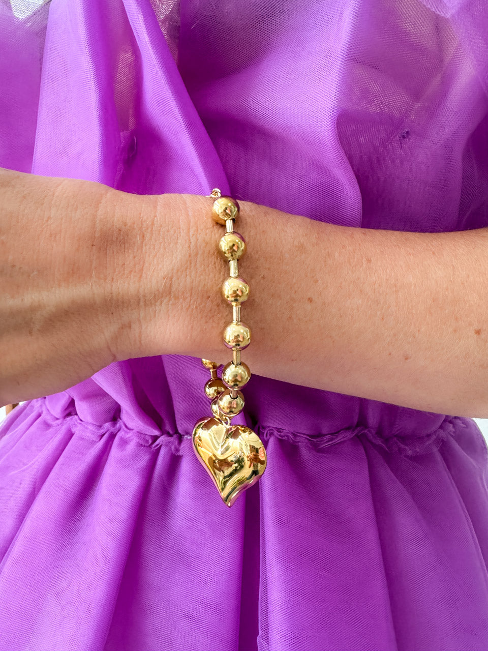 Bubble Heart Bracelet - Rural Haze