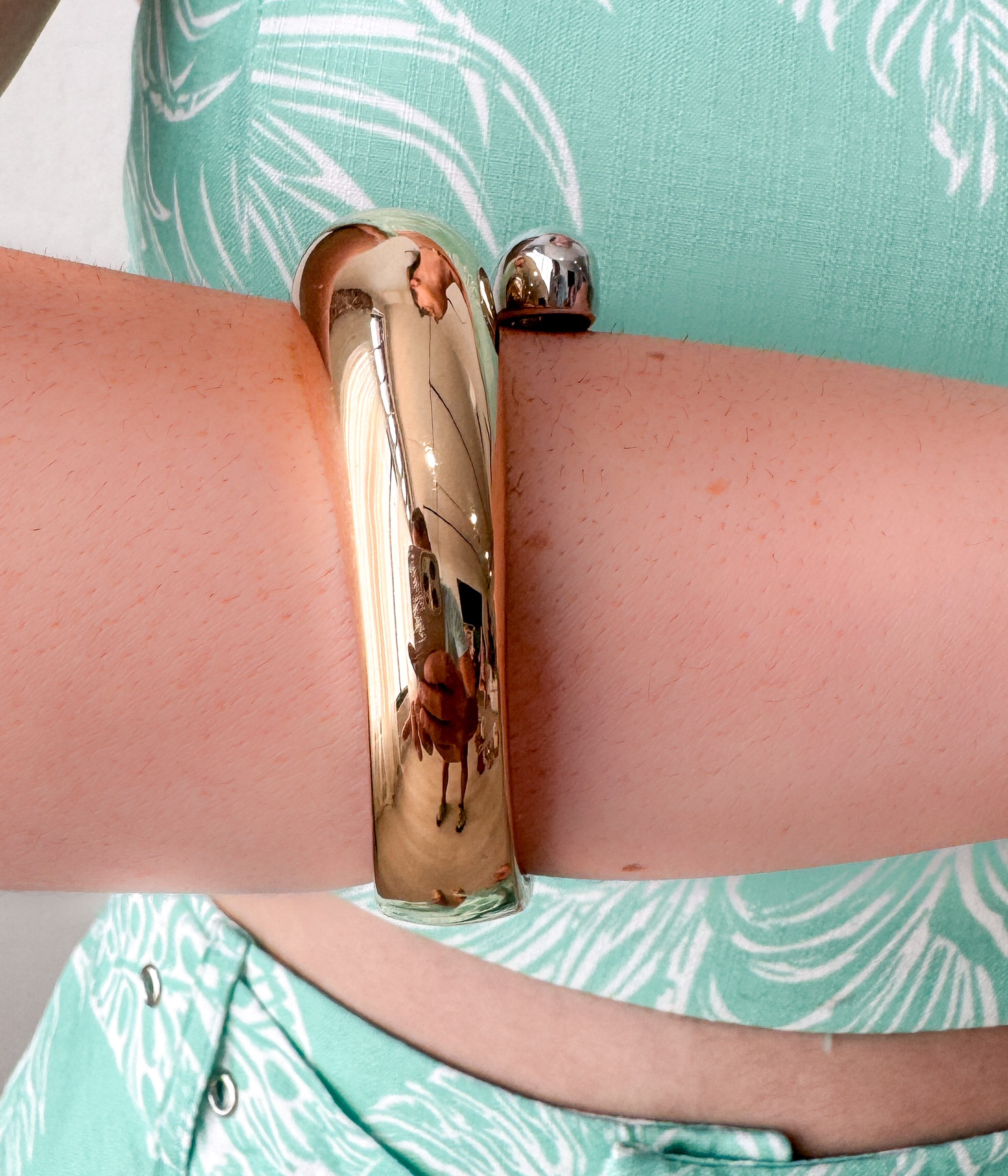 Gold and Silver Hinged Bangle