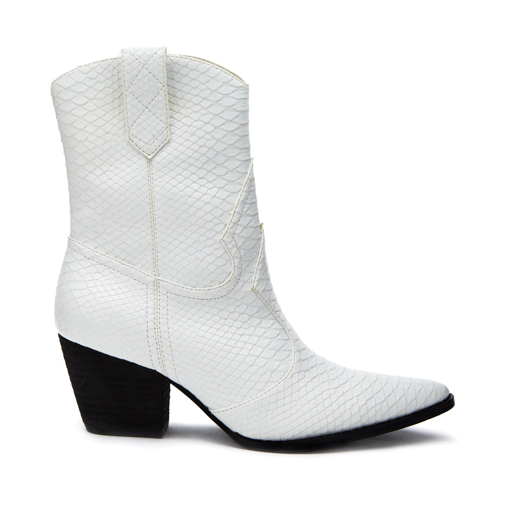 Bambi Western Boot White Snake