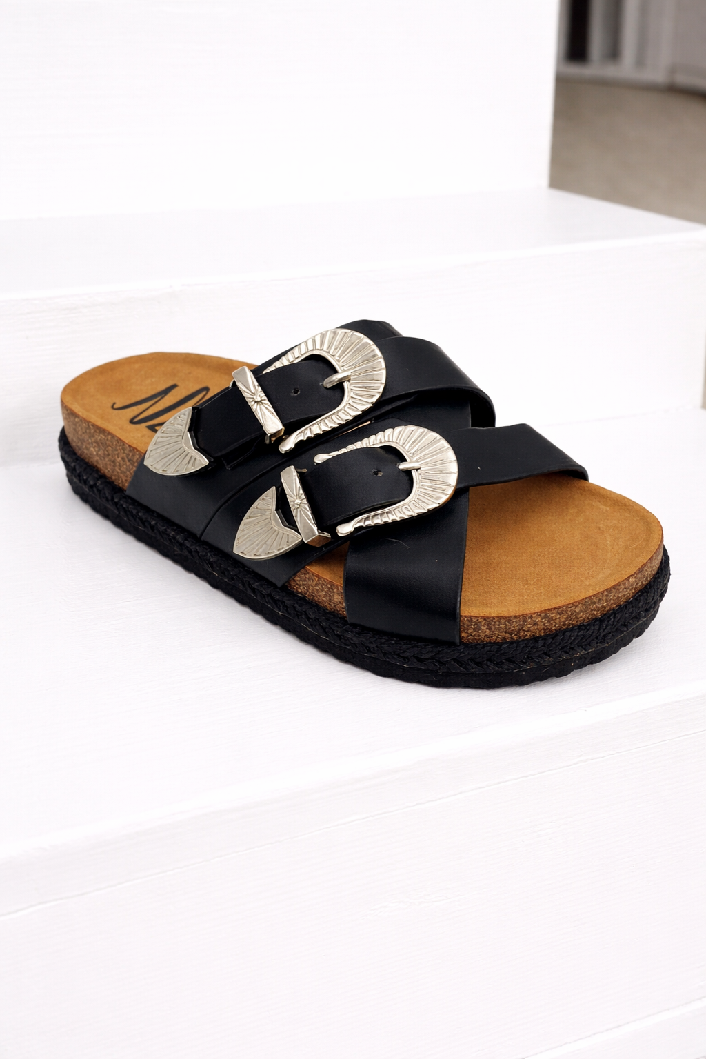 Iris Buckle Sandal in Black