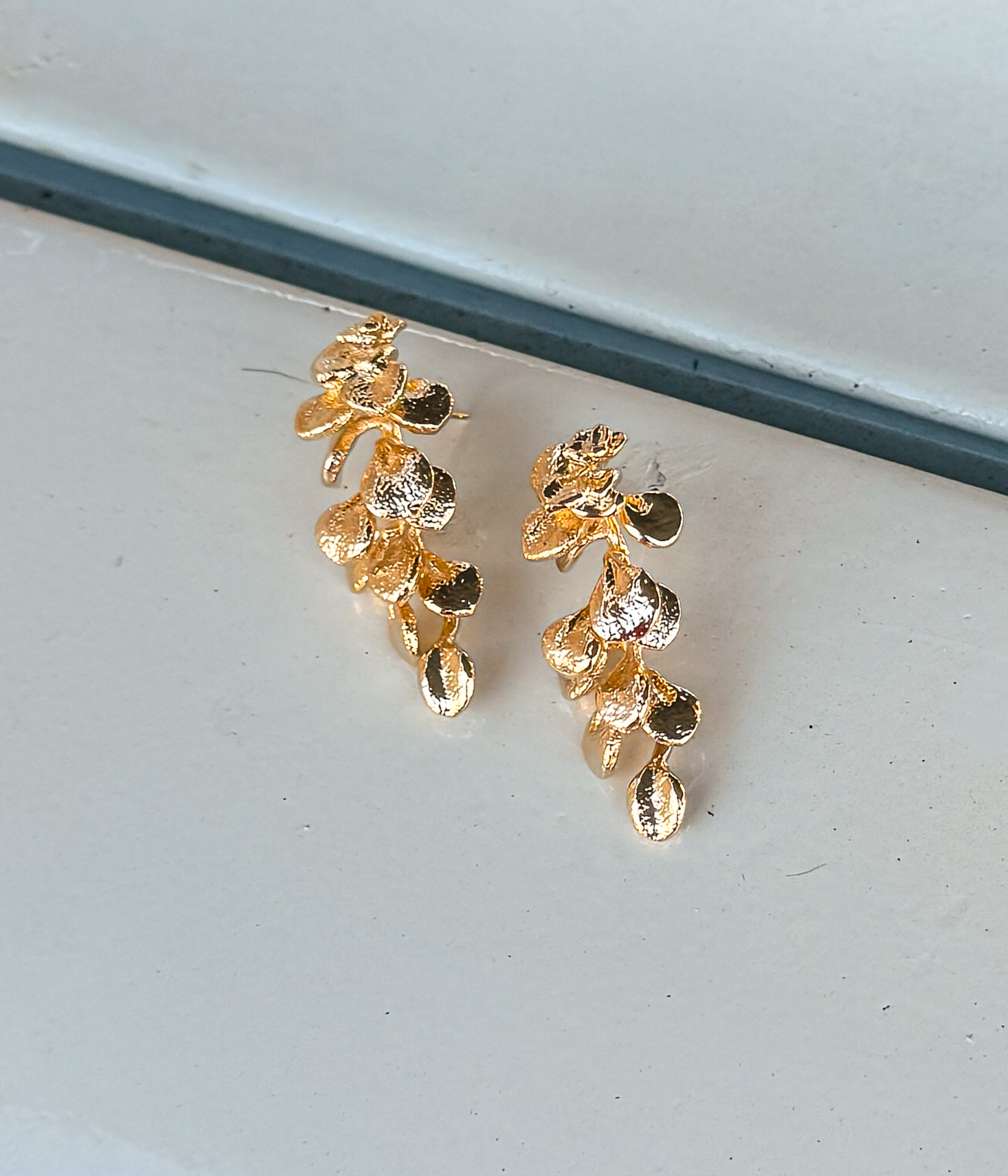 Gold Petal Dangle Gold Dipped Earrings - Rural Haze