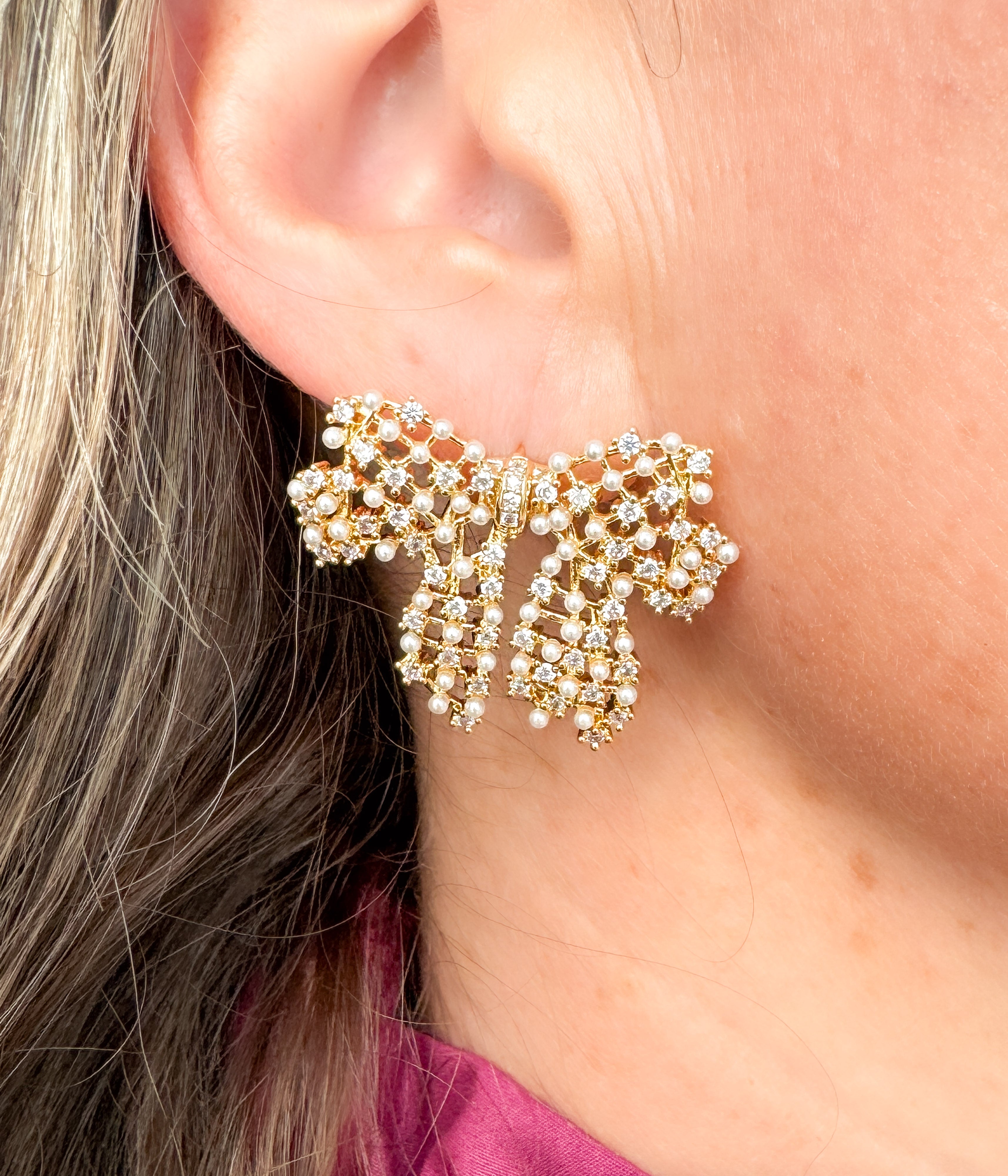 Crystal Bow Earrings