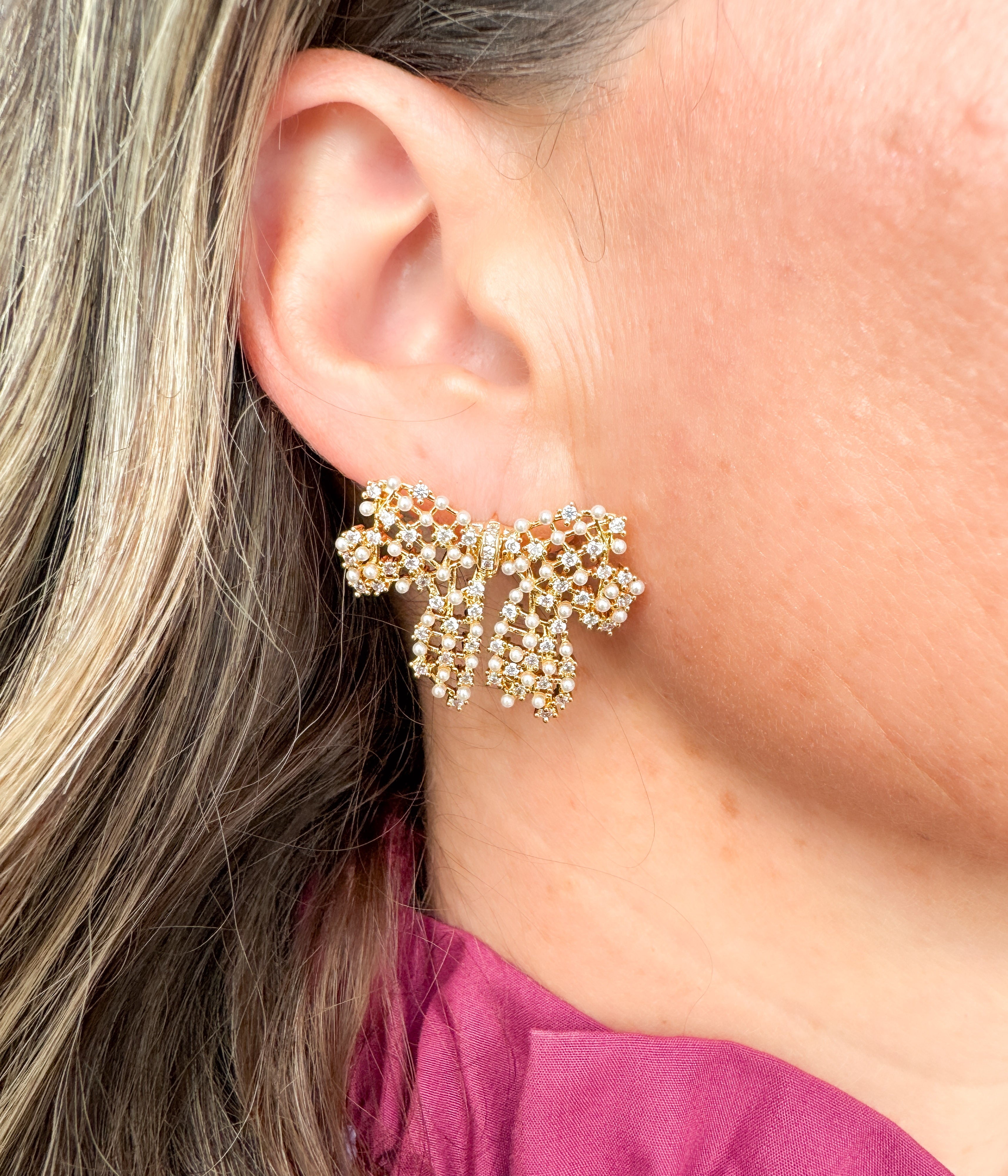 Crystal Bow Earrings