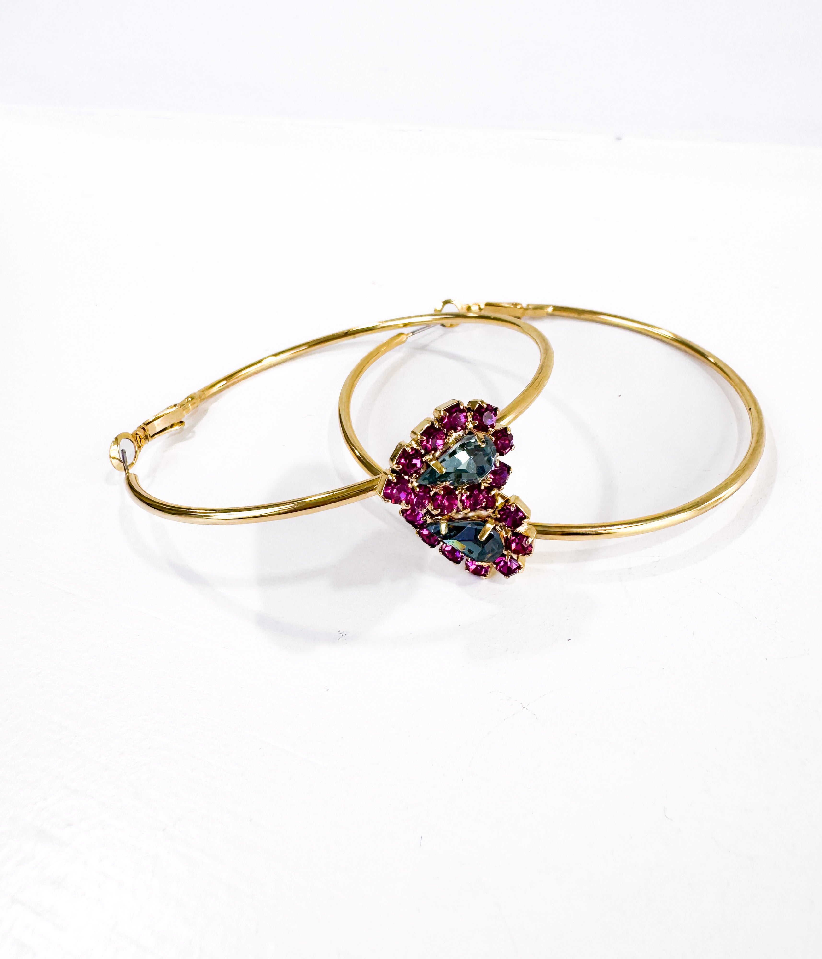 Vera Hoops in Fuchsia & Indian Sapphire