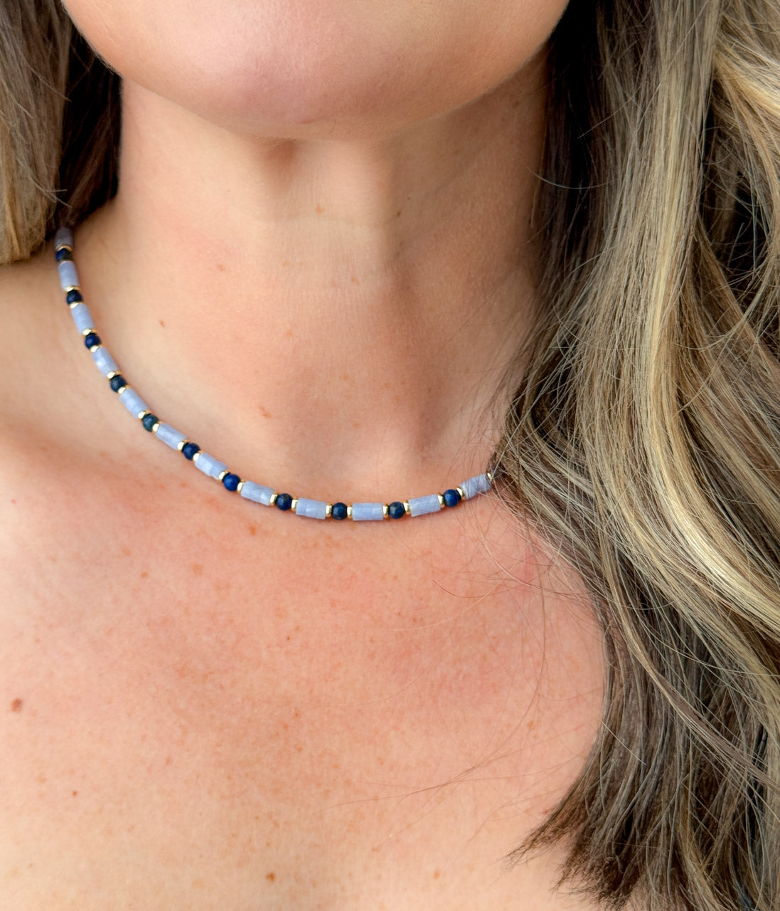 Light Blue Gemstone Necklace - Rural Haze