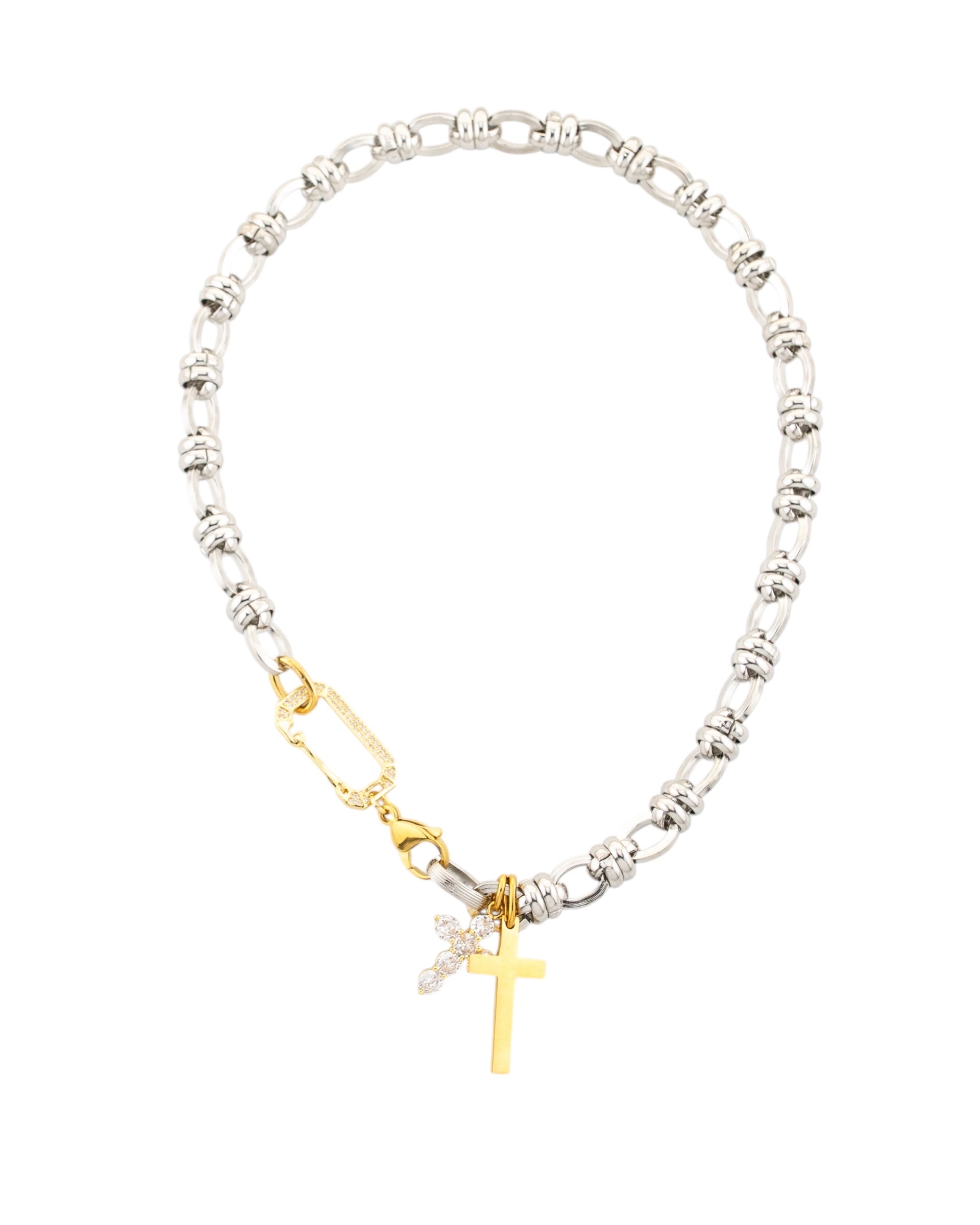 Bridget Gold and Silver Cross Necklace
