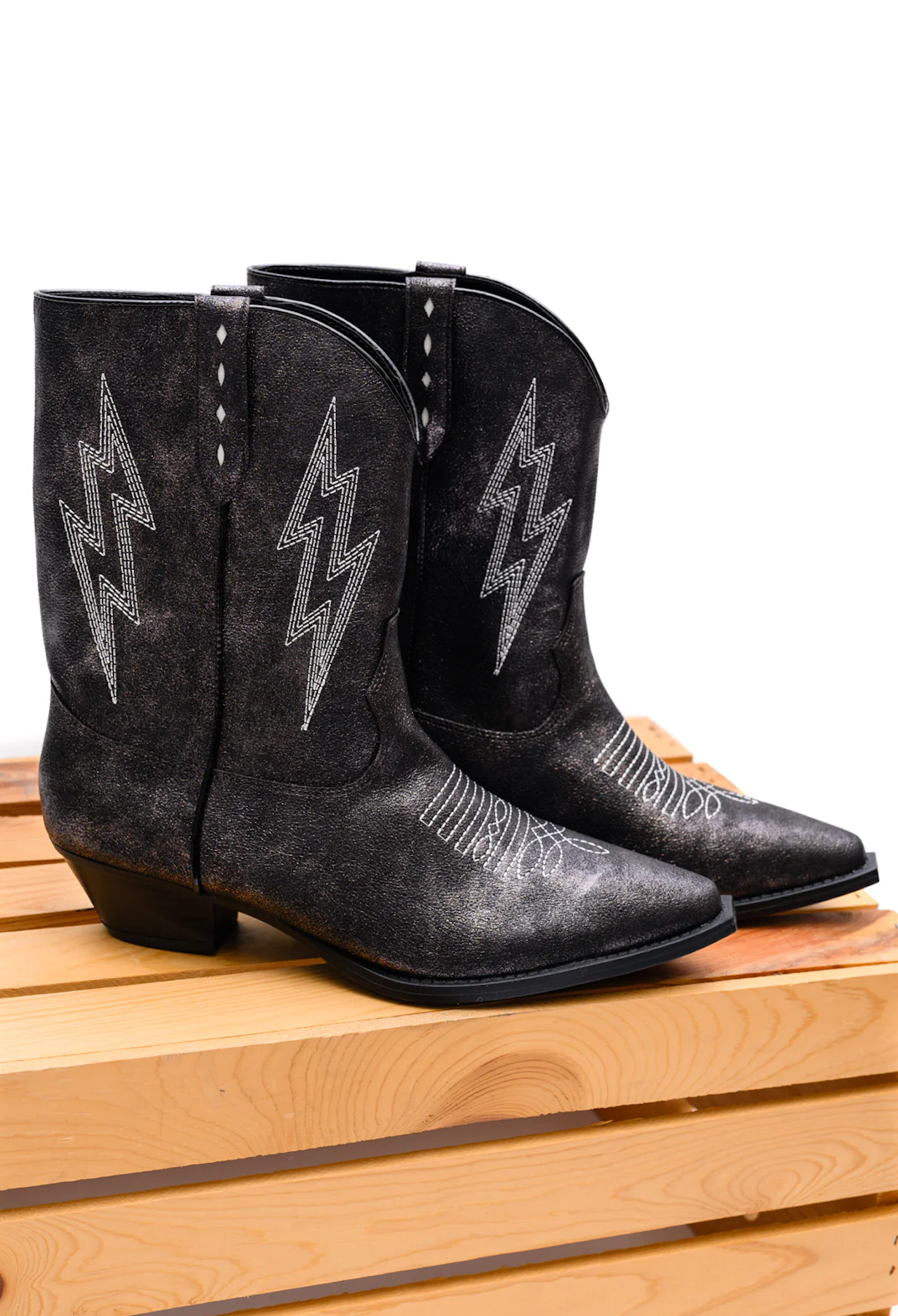 Bowie Metallic Boot in Black - Rural Haze