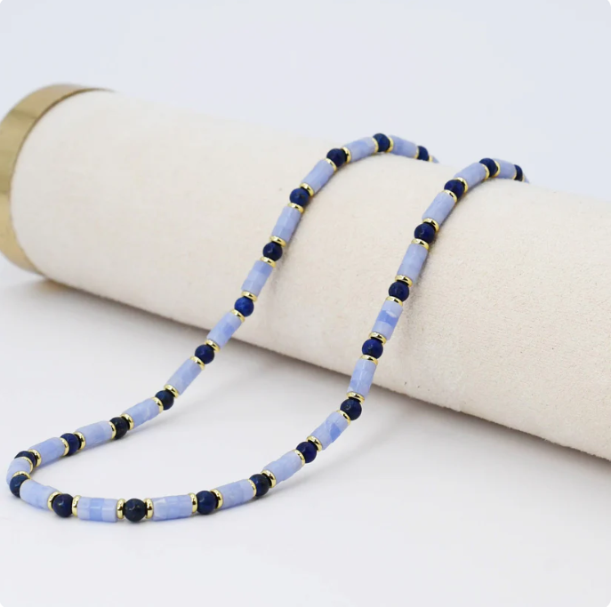 Light Blue Gemstone Necklace - Rural Haze