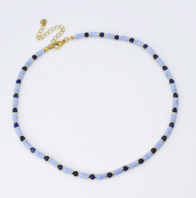 Light Blue Gemstone Necklace - Rural Haze