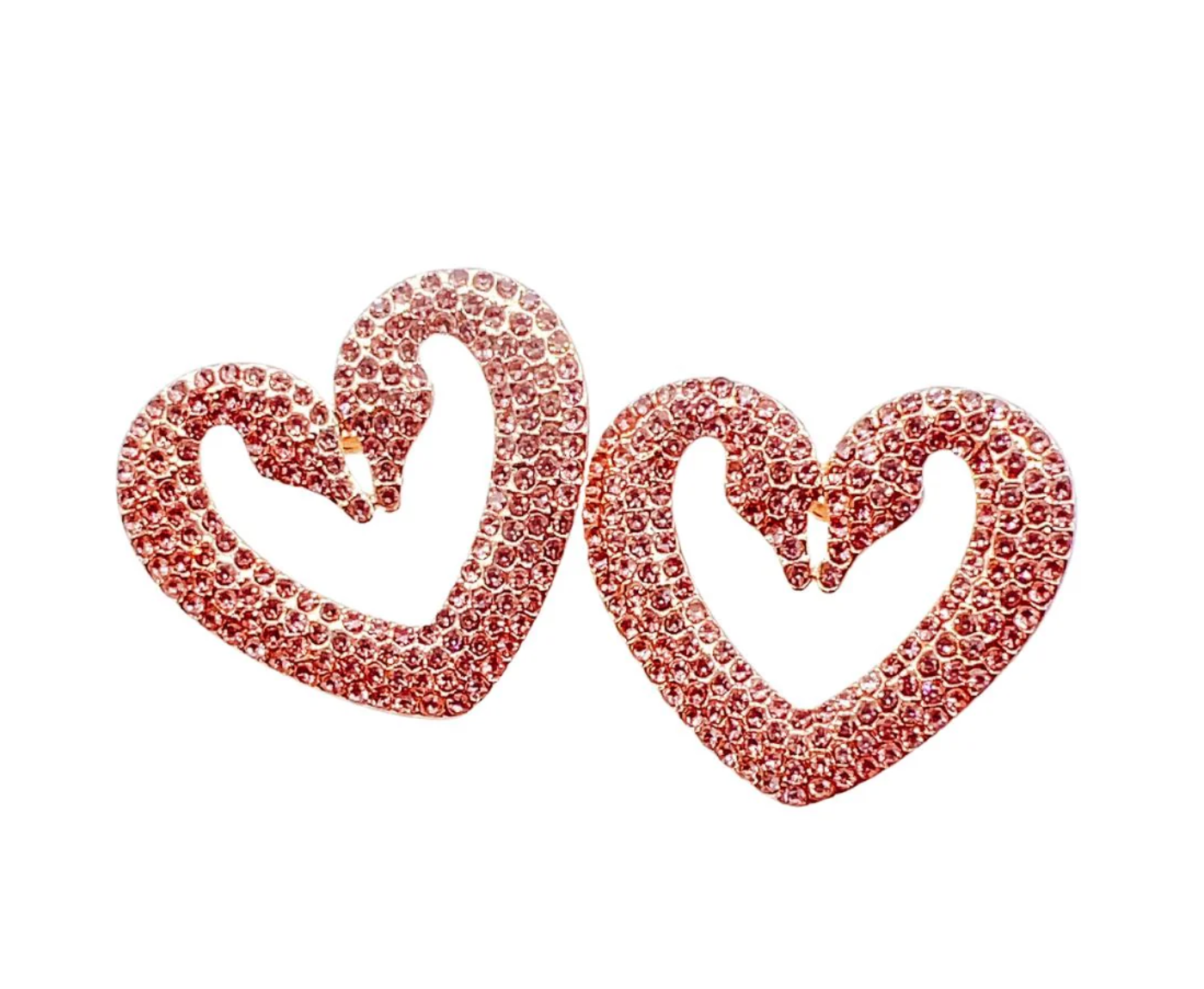 Swan Heart Crystal Earrings - Rural Haze