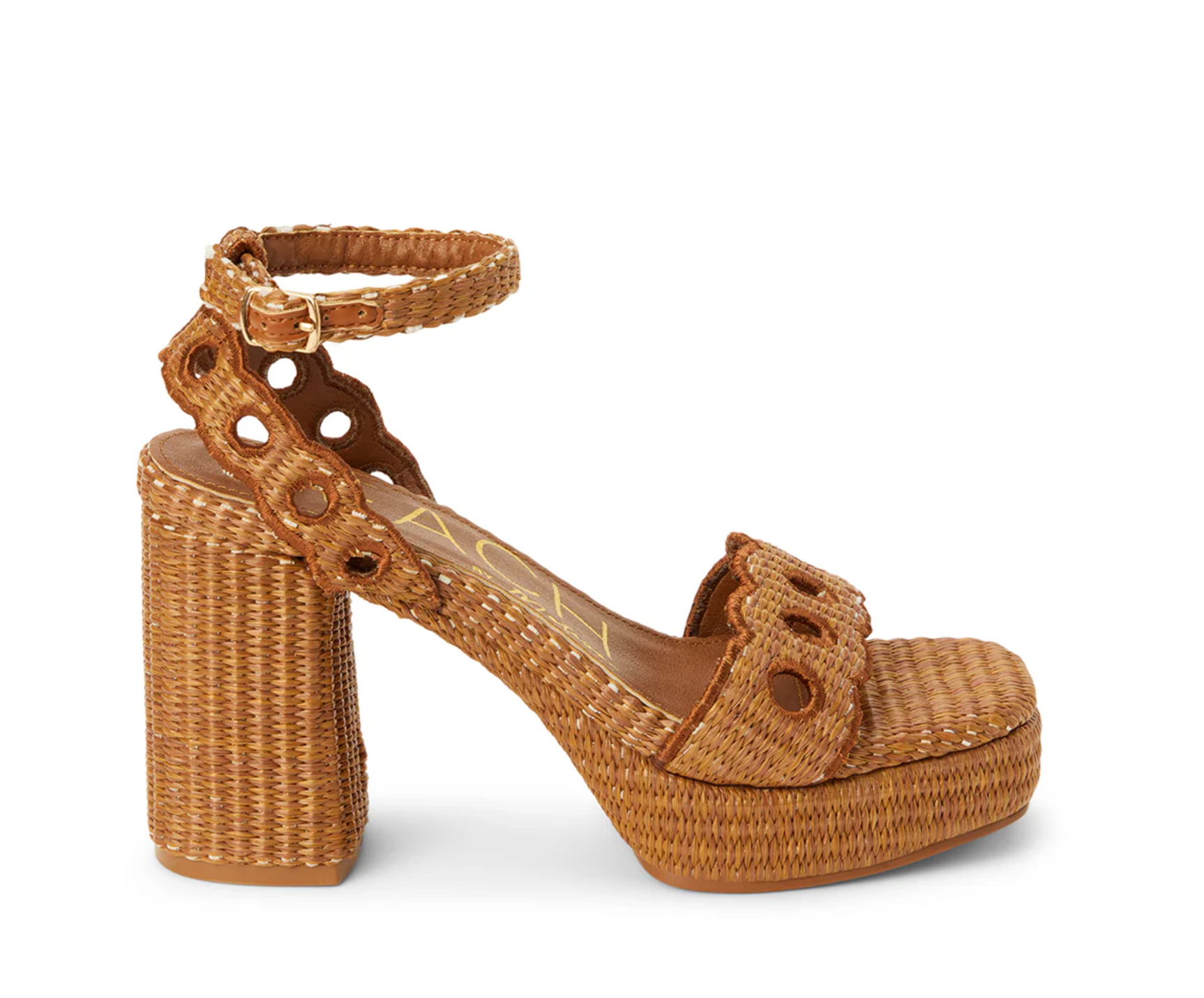 Moorea Platform Heeled Sandal in Cognac