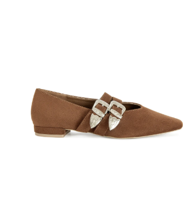Marius Western Buckle Flats in Tobacco