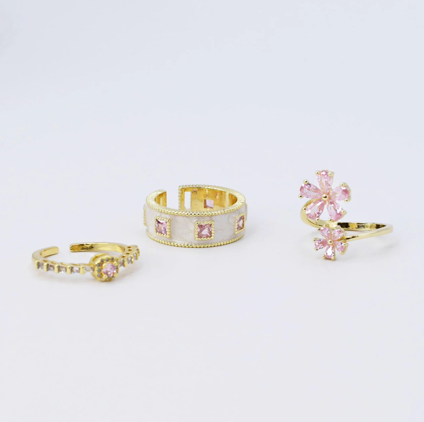 Pretty in Pink Ring Set