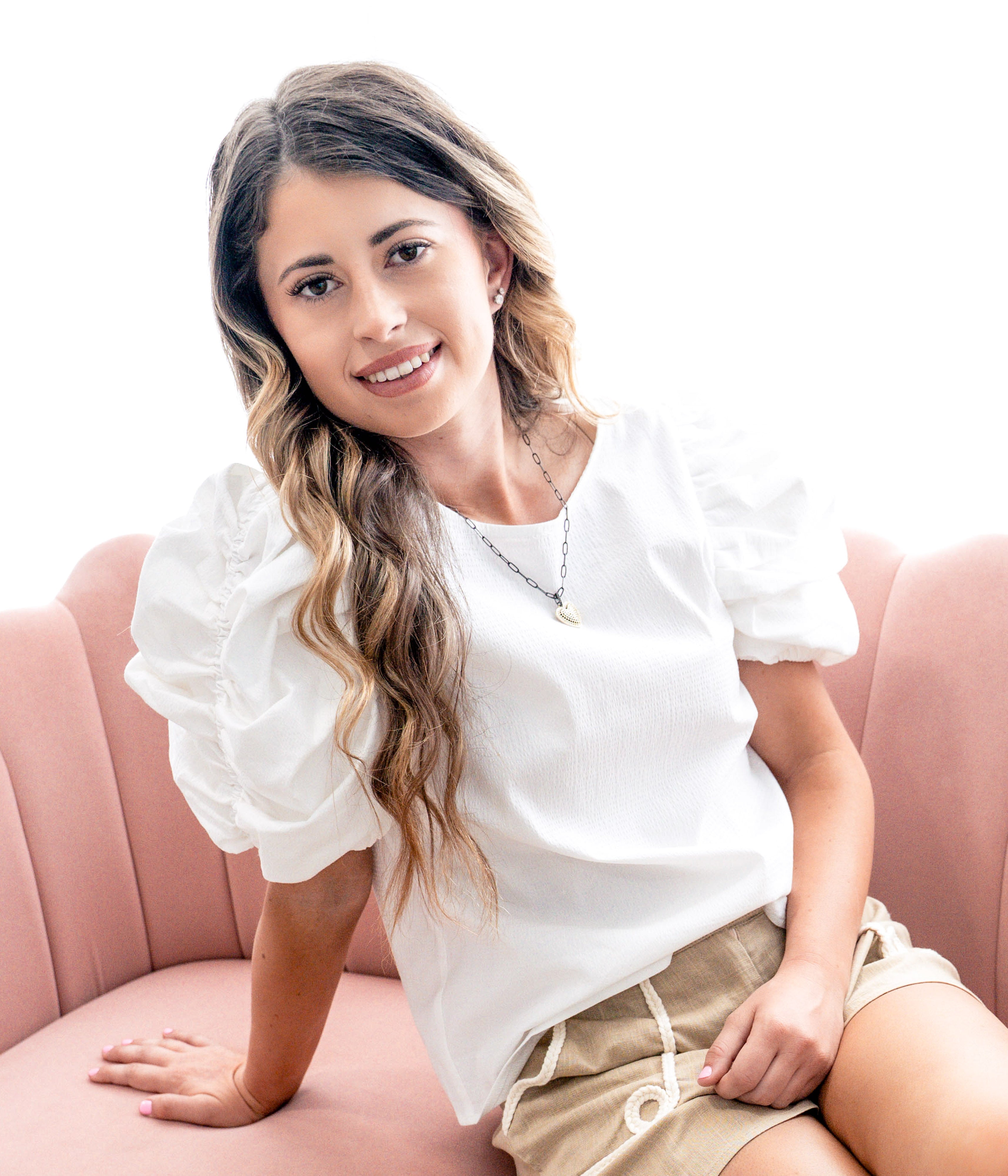 Puff Sleeve Top in White