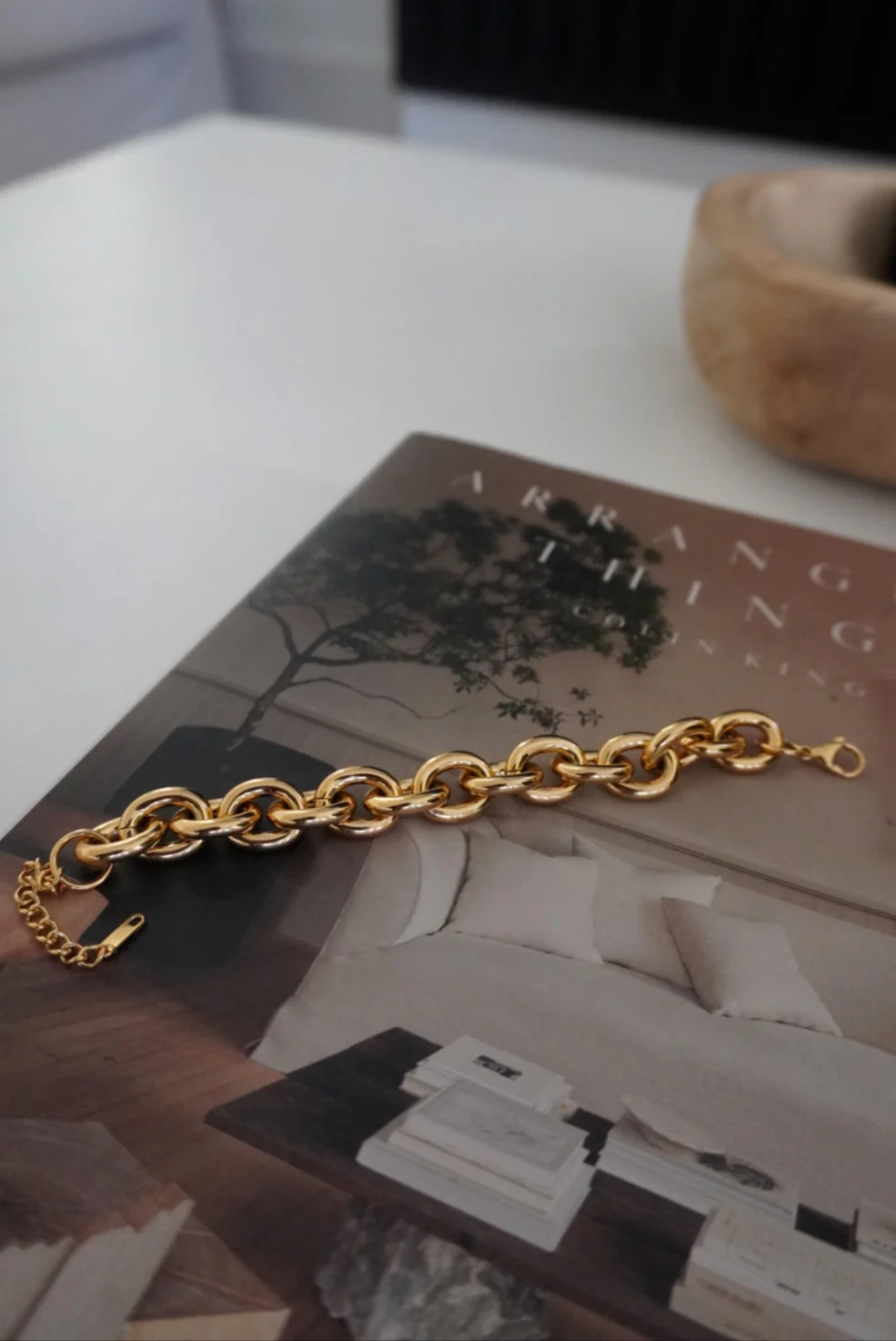 Liv Large Chain Bracelet in Gold - Rural Haze