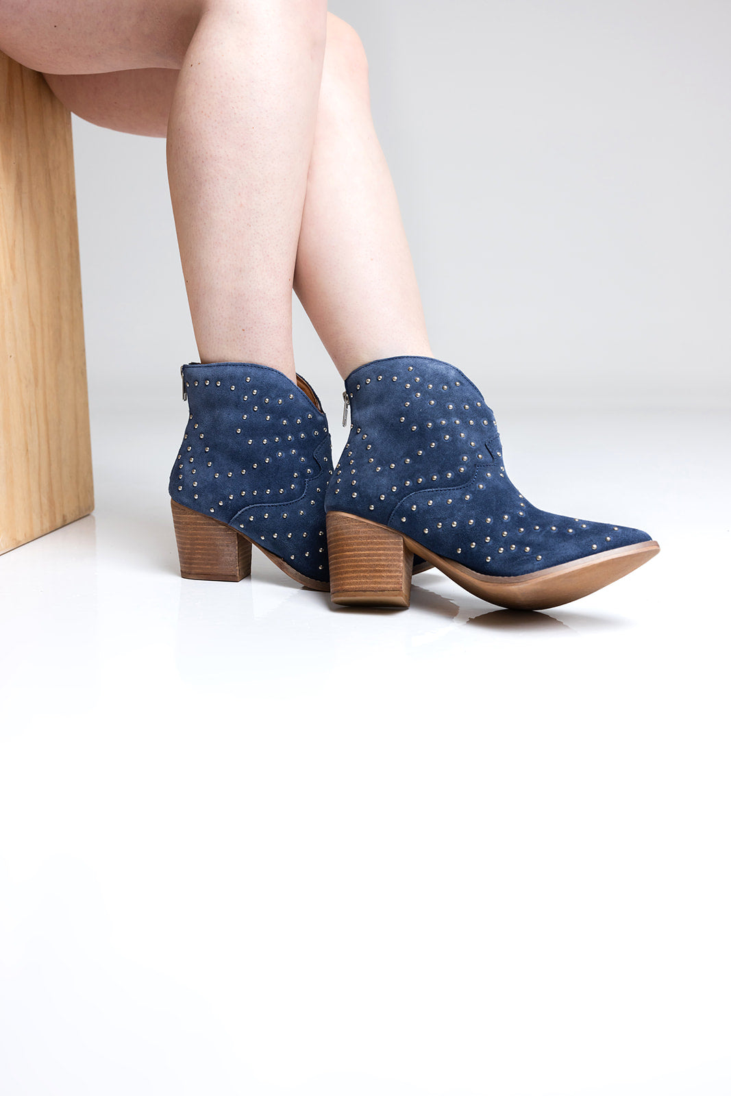 Twilight Studded Heeled Ankle Boot in Black - Rural Haze