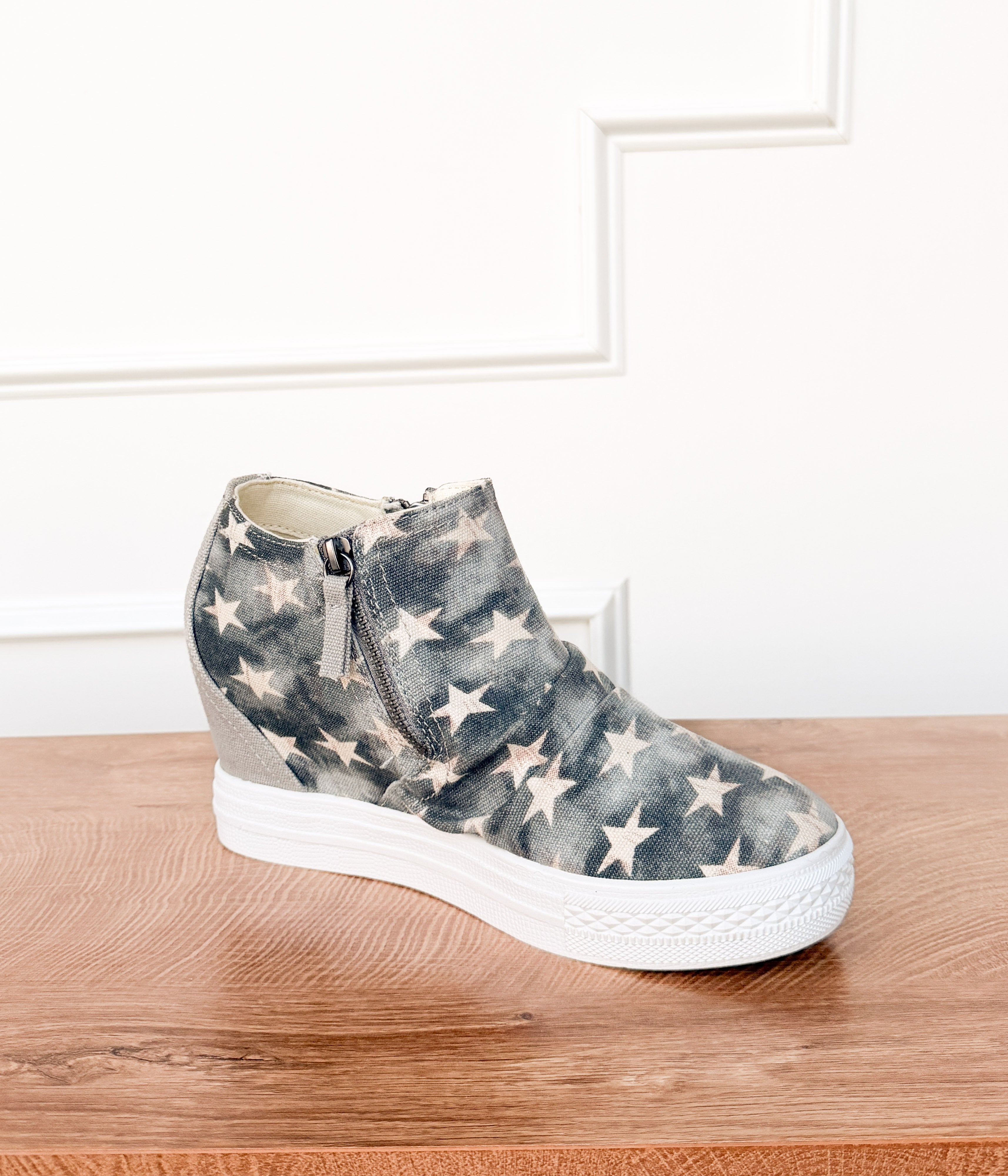 Ari Sneaker Wedge in Denim - Rural Haze