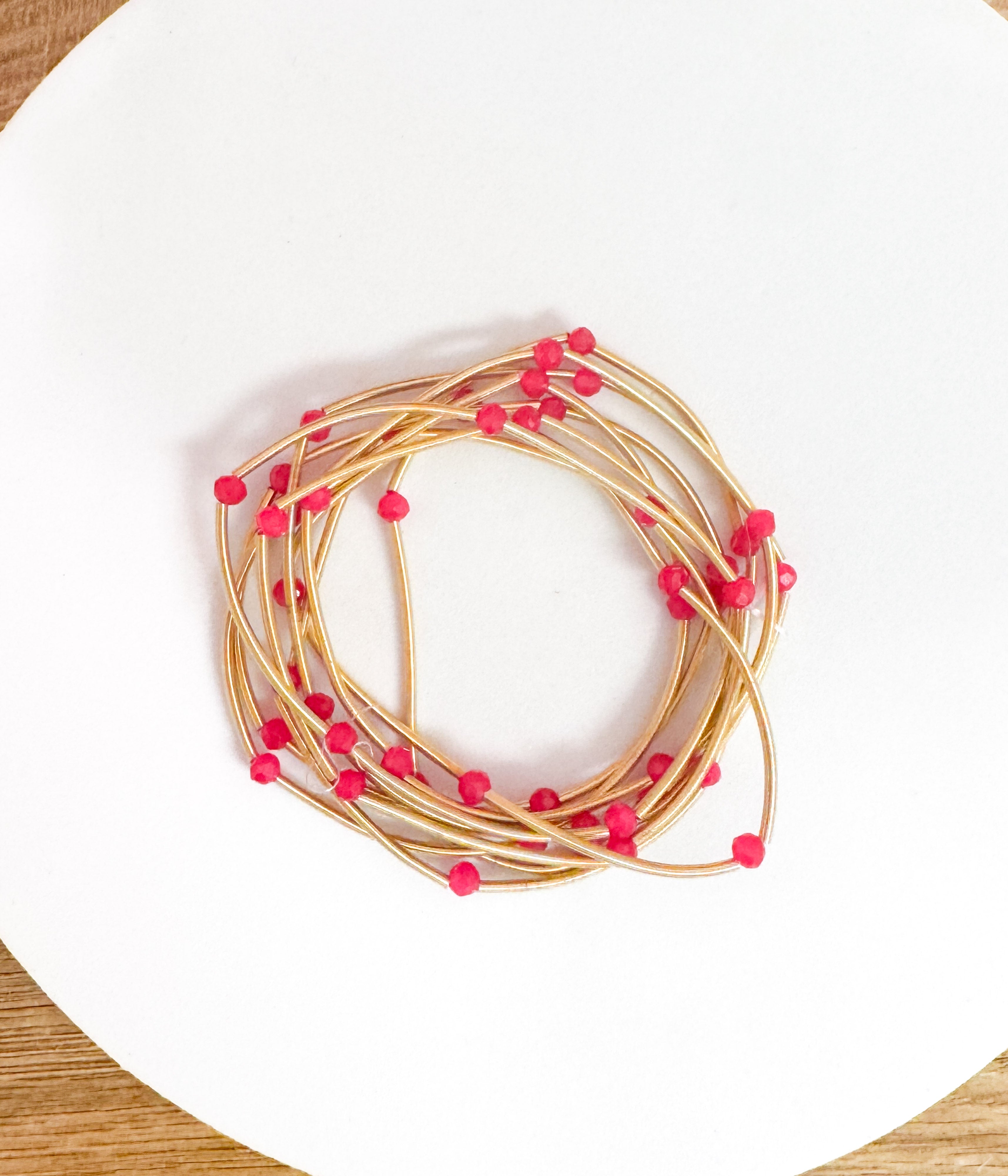 9 Strand Pink Bracelet Stack