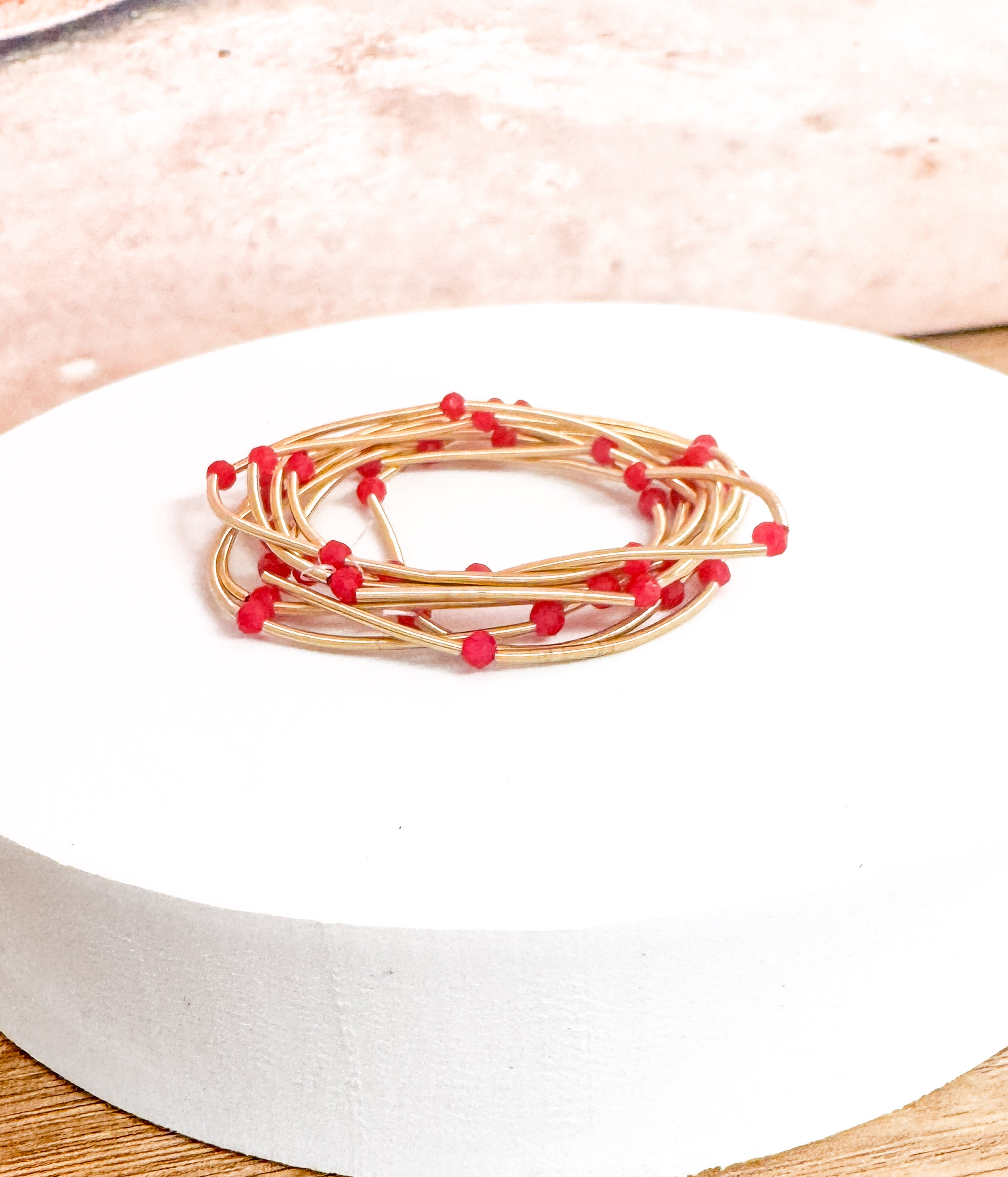 9 Strand Pink Bracelet Stack