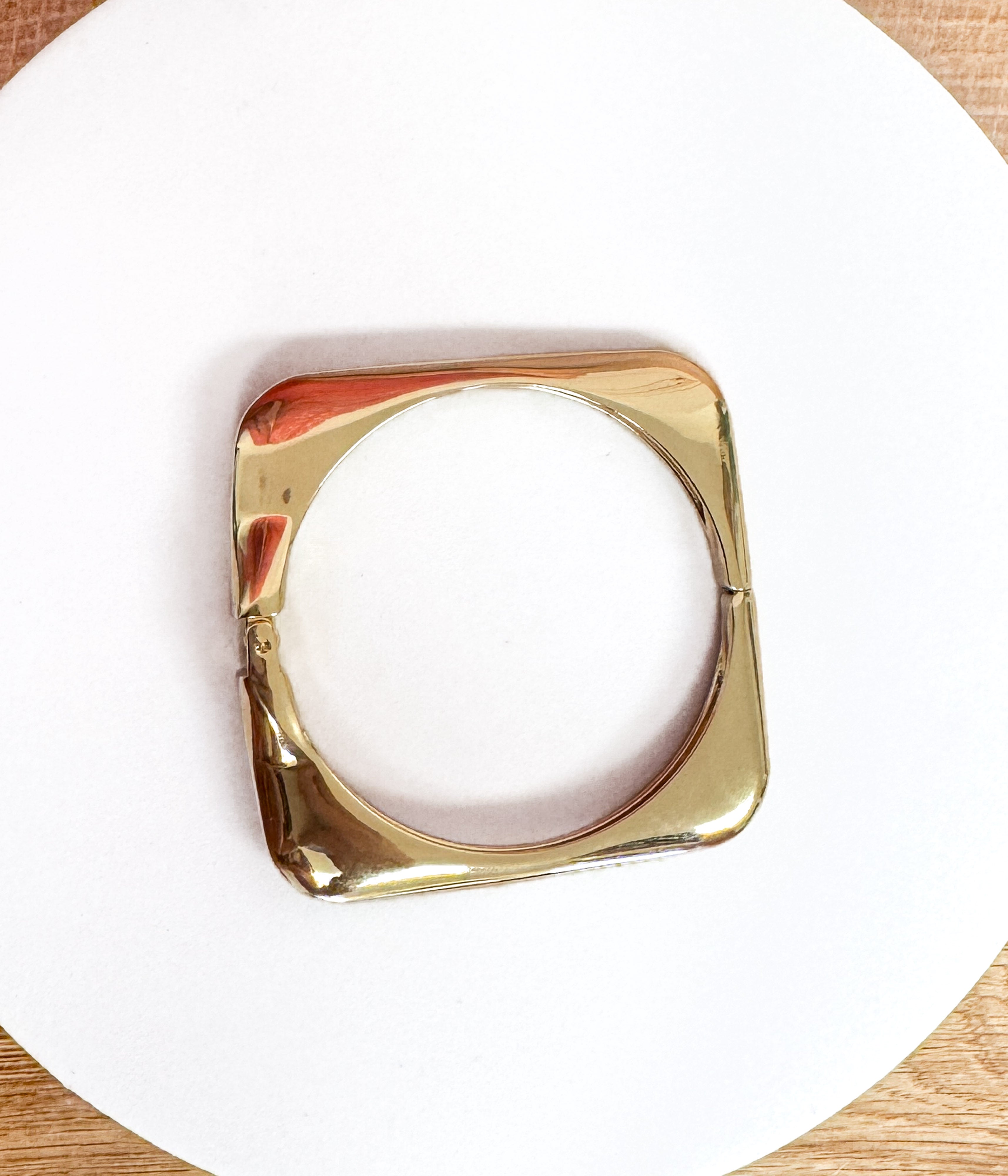 Square Hinge Bangle in Gold