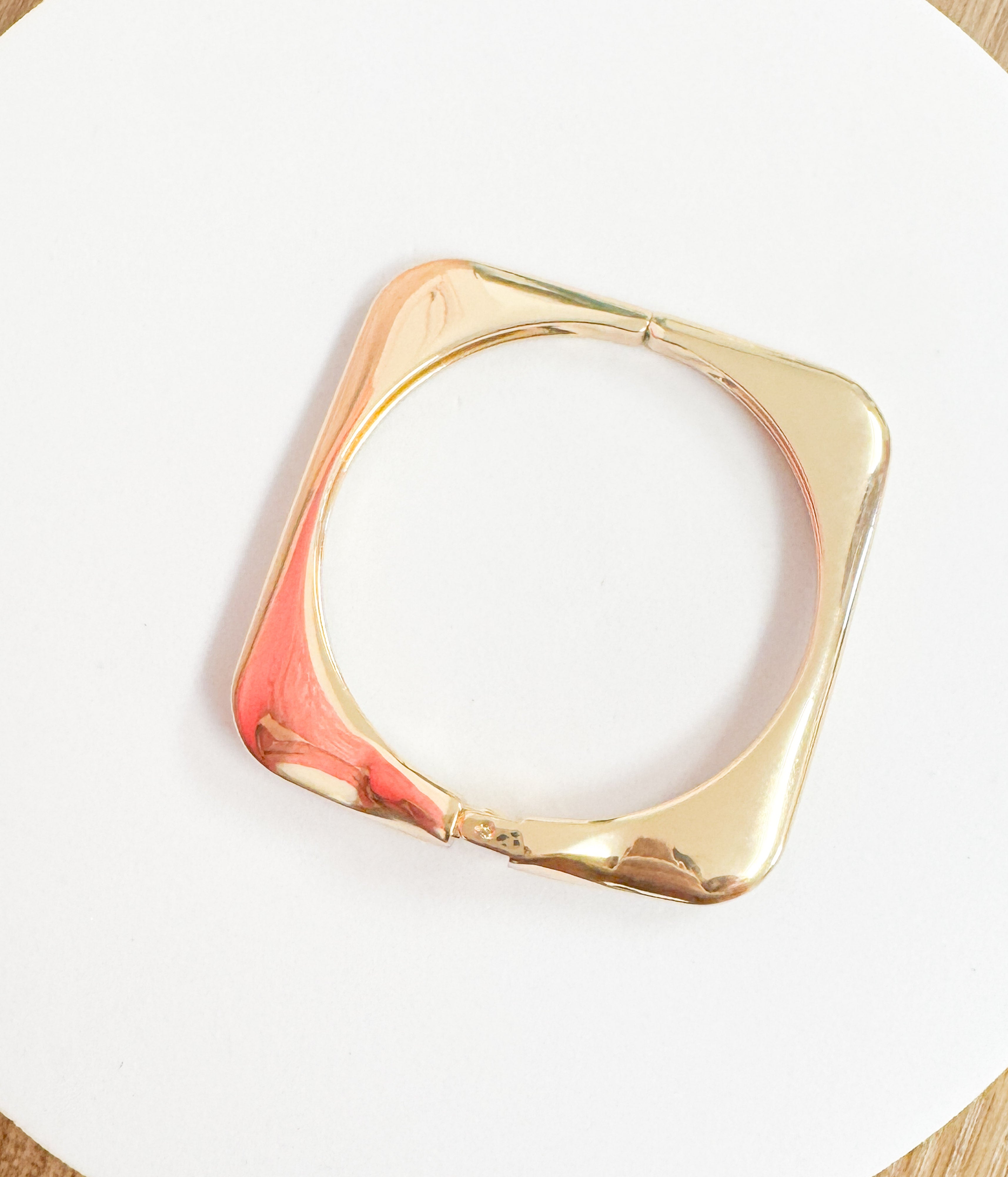 Square Hinge Bangle in Gold