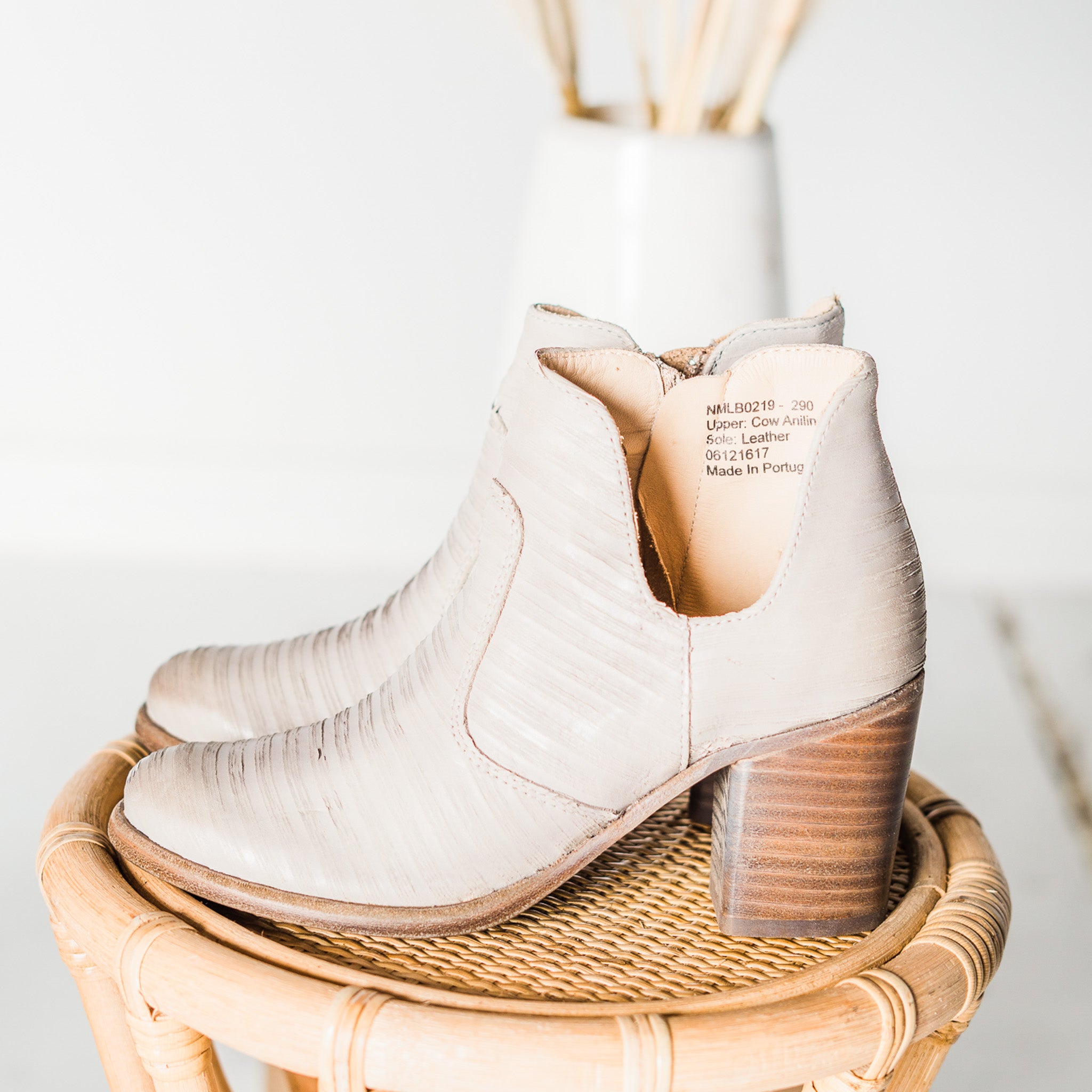 Blurred Lines Ankle Boot in Cream