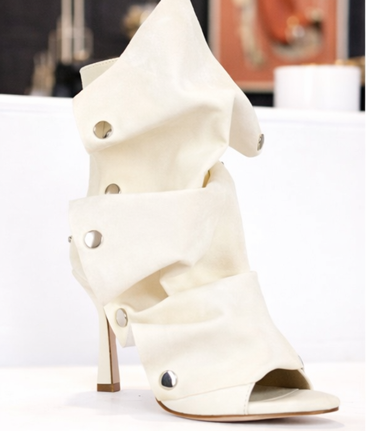 Birdsong Heeled Booties in Bone