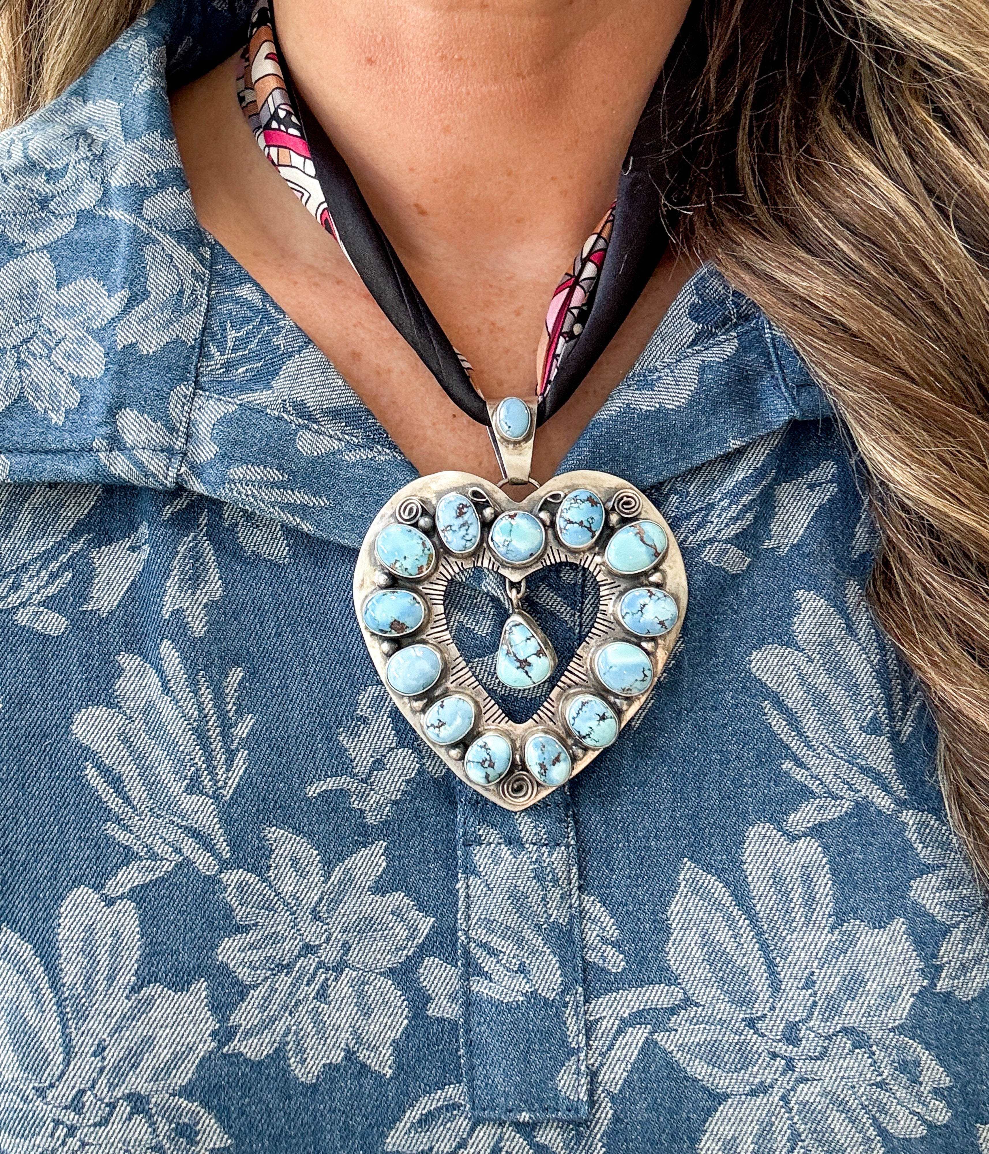 Golden Hills Heart Mega Pendant - Rural Haze
