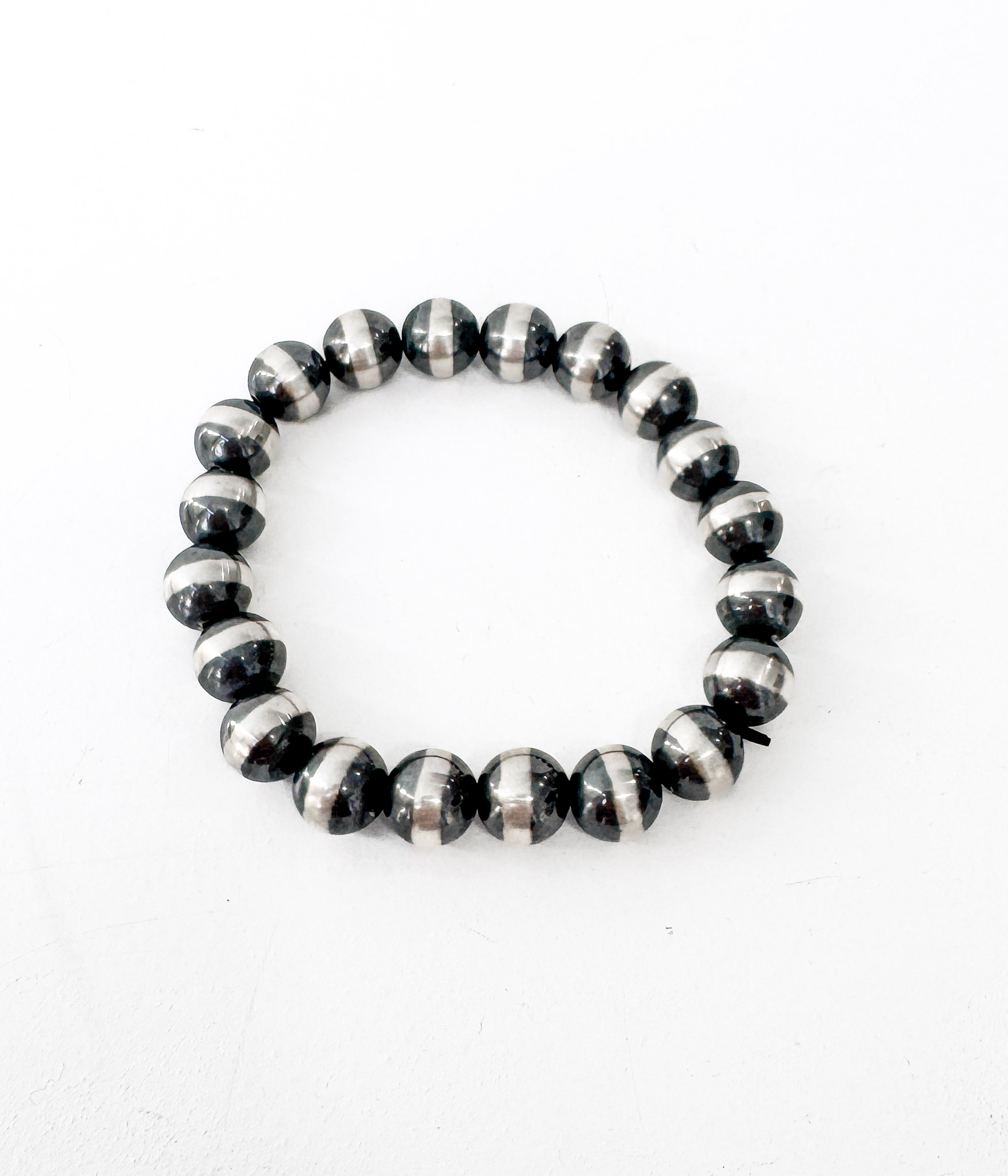 10mm Navajo Pearl Stretch Bracelet - Rural Haze