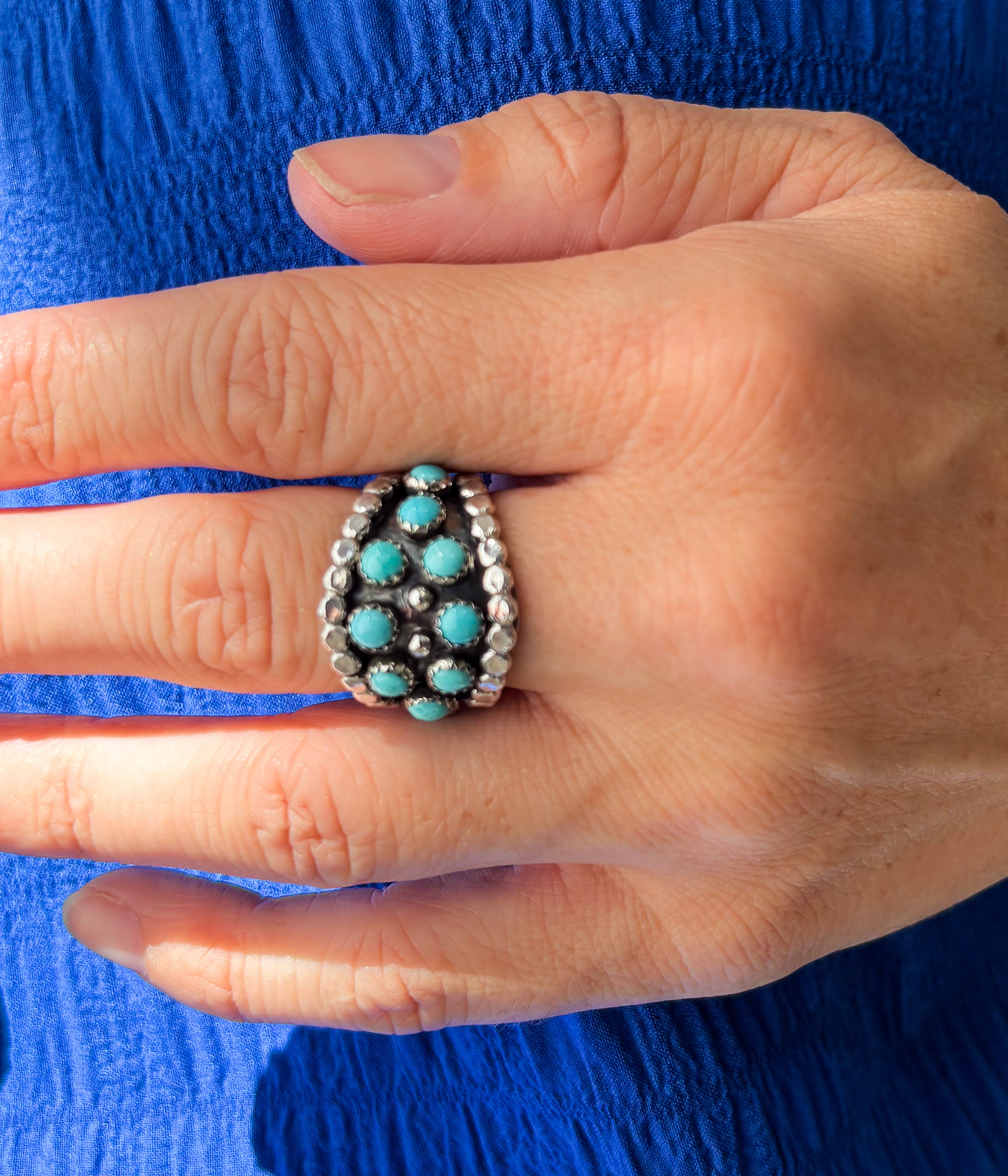 10 Stone Authentic Turquoise Navajo Ring