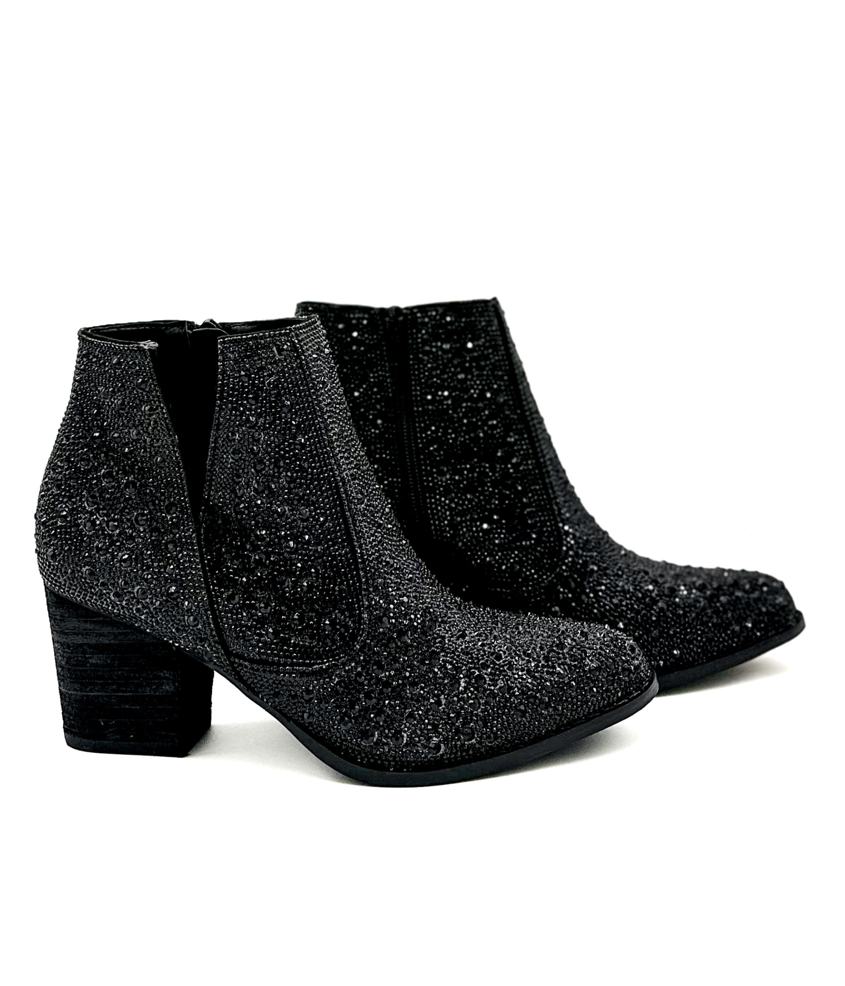 Shine Star Rhinestone Bootie in Black - Rural Haze