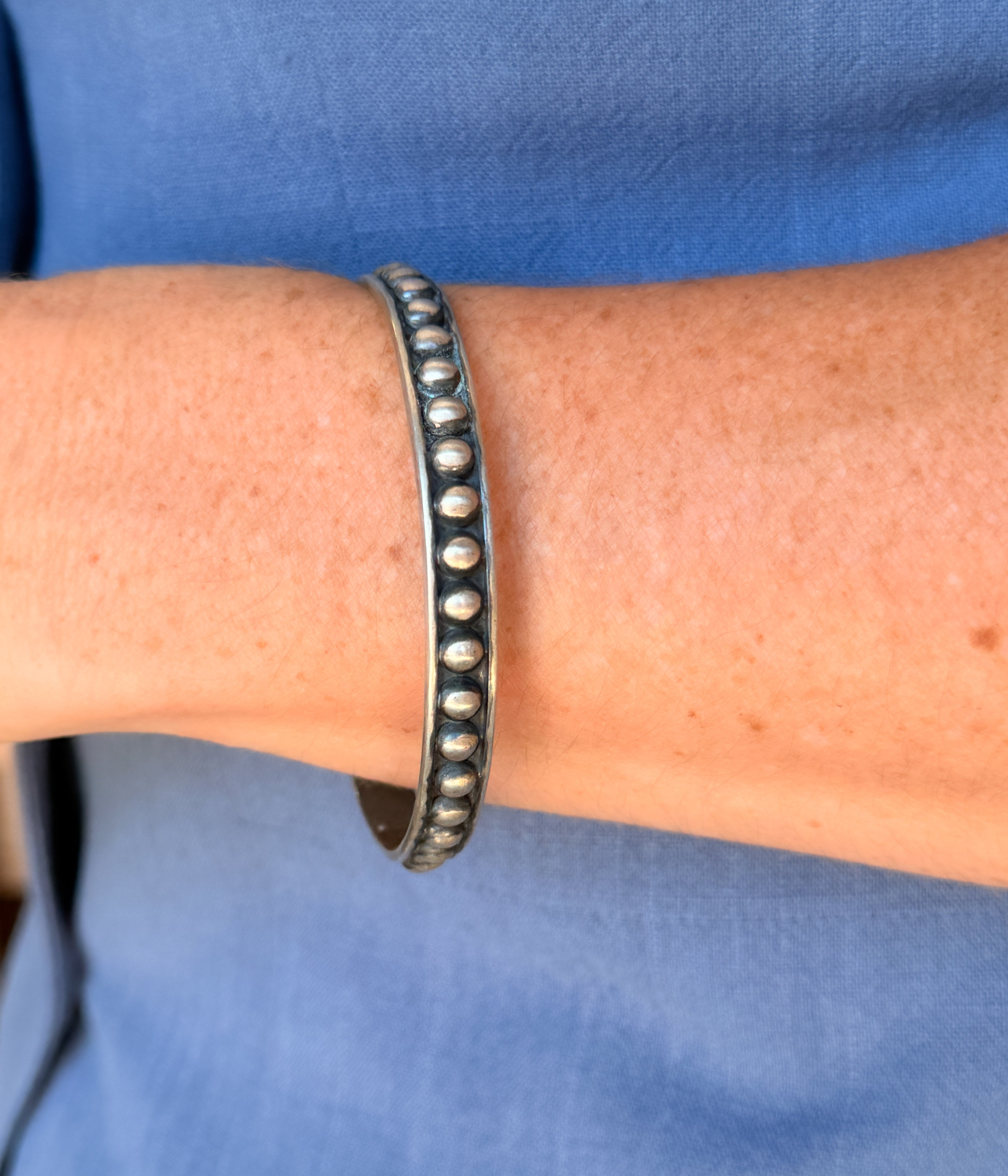 Sterling Silver Dot Bangle