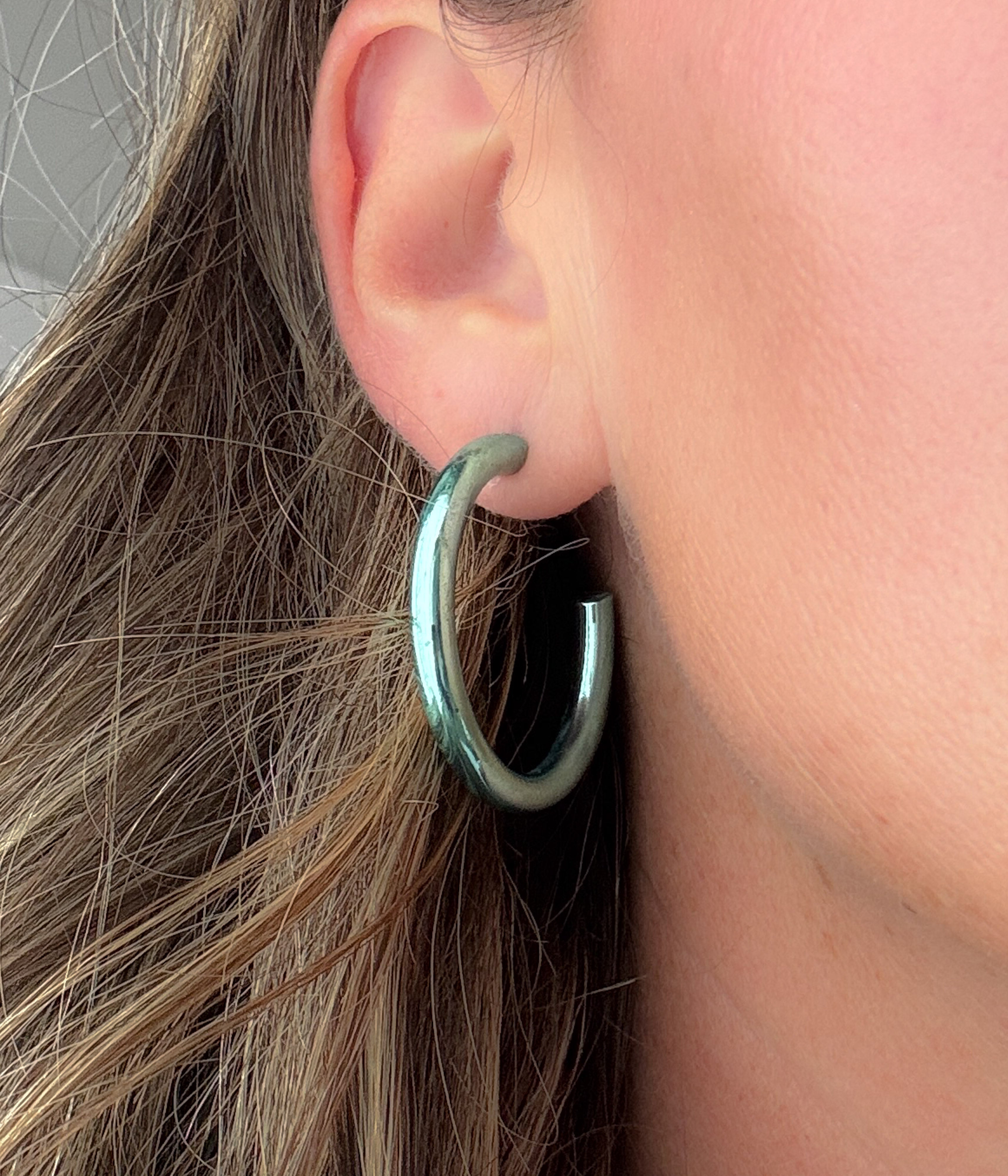 Turquoise Metallic Hoops